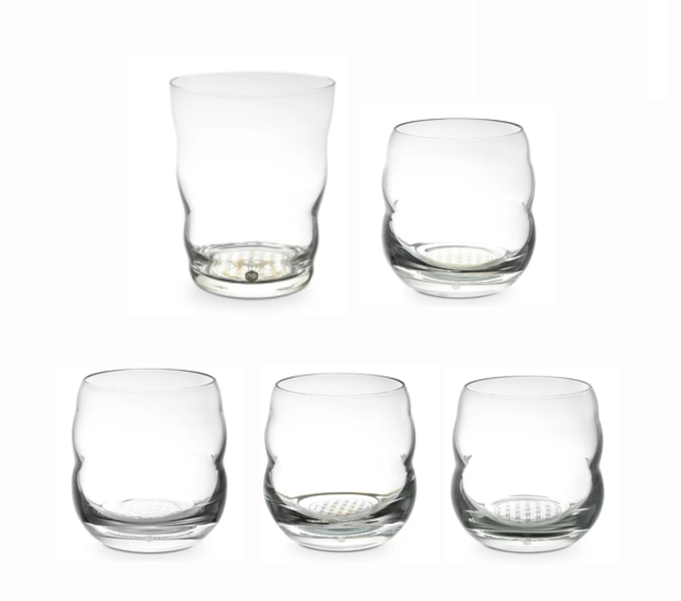 Verres de chez 'nature's design', modèle 'Jasmina' 300ml et 'Mythos' 250ml, avec le symbole gravé de la fleur de vie ! verre sans plomb soufflé à la bouche ! Vendu à l'unité !