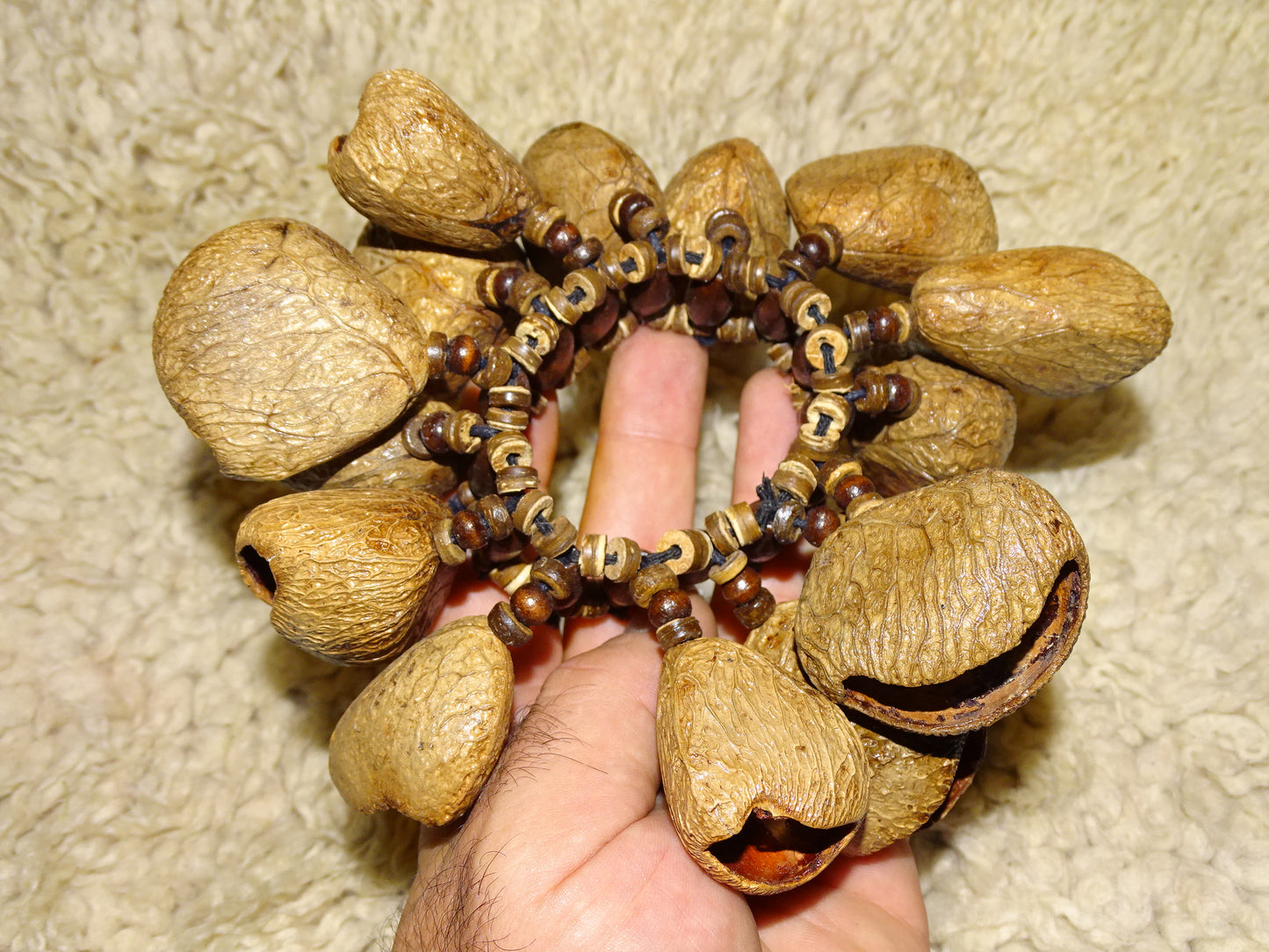 Selection of seed dance bracelets, models to choose from, handcrafted, perfect for accompaniment, fascinating and captivating sounds!...Seeds/nuts: Juju Chacha Pangui Pala Kemiri Tropical beans!
