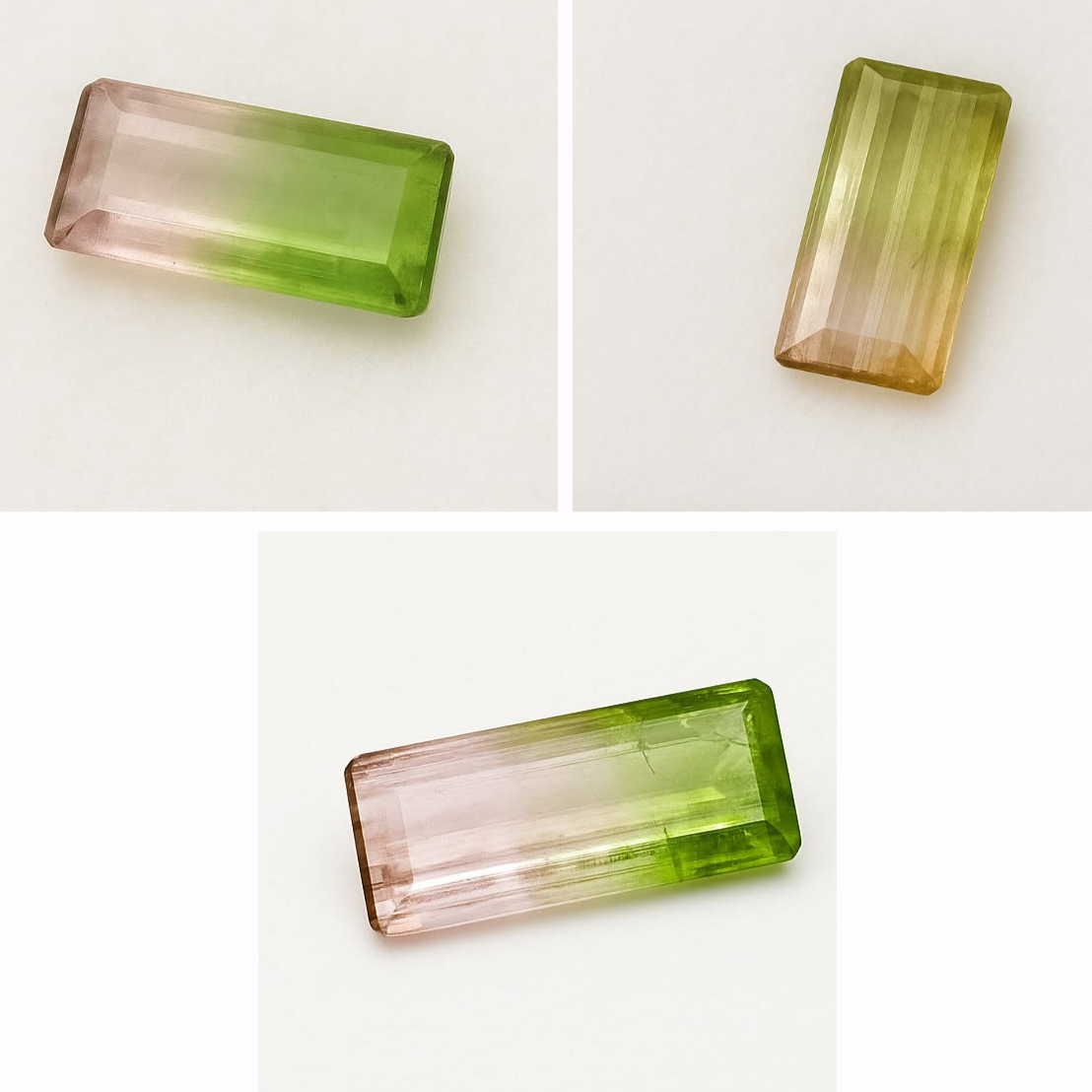 Tourmaline melon d'eau/ pastèque, 3 pierres fines au choix ou en lot de 7mm x 4 x 3 environ - 0,80 carat environ. Parfait en bijouterie, collection ,exposition...