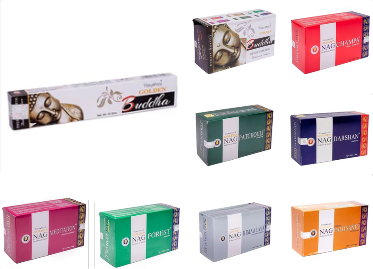 Encens de chez 'Satya, Agarbatti', Série 'Golden', 8 parfums au choix ! tout l'art de faire de l'encens traditionnel indien ! Vendu en paquet ou en boîte de 12 paquets !