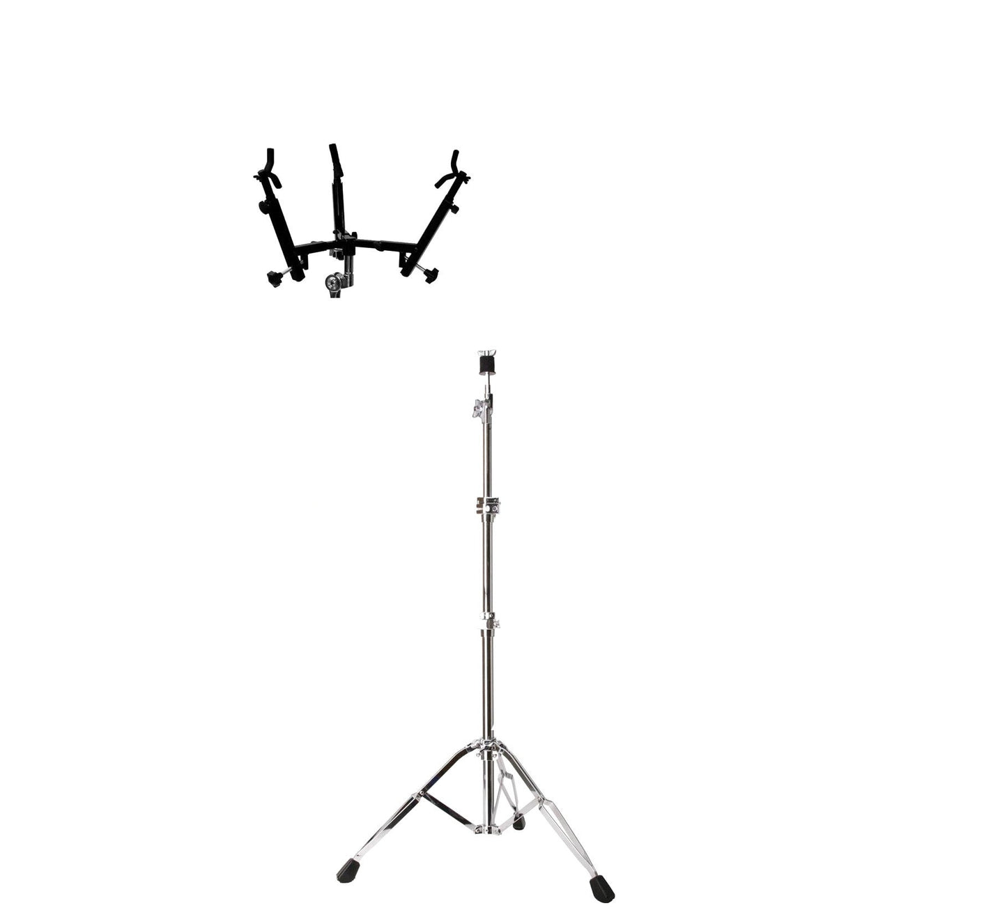 Metal stands for safe standing playing, sold in 2 parts, the foot (adjustable in height), and the attachment, 'head' also adjustable, perfect! Suitable for handpan, djembe, didgeridoo and others!