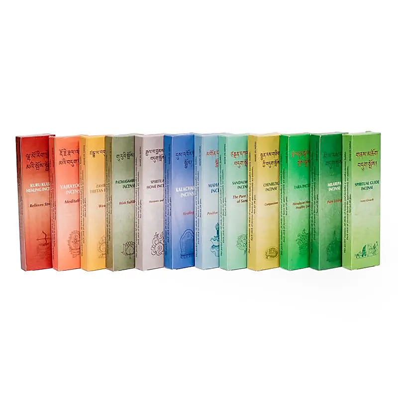 100% natural herbal incense from 'Himalayan Mountain', 12 fragrances to choose from. 20g/20 sticks per pack, plus an incense holder. One stick burns for approximately 60 minutes!