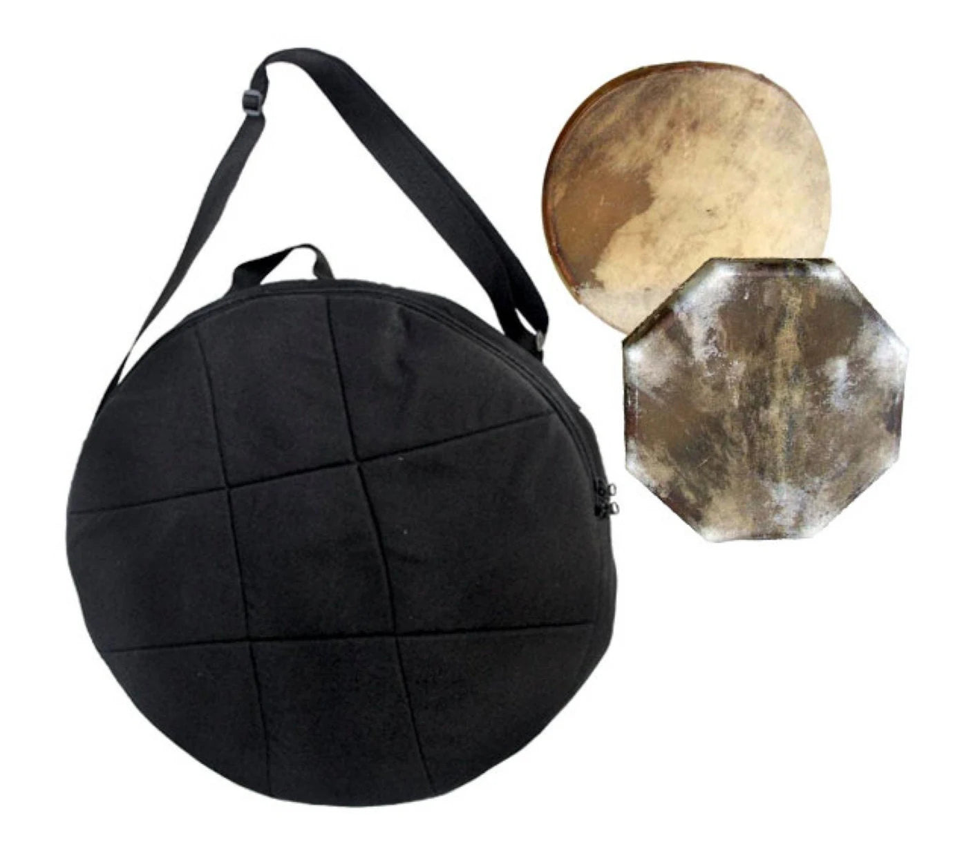 Gong cover selection, sizes to choose from: Ø 50 to 100 cm. Made of nylon, waterproof and robust, padded for good protection, perfect! Can fit drums from 3 to 6 cm thick.