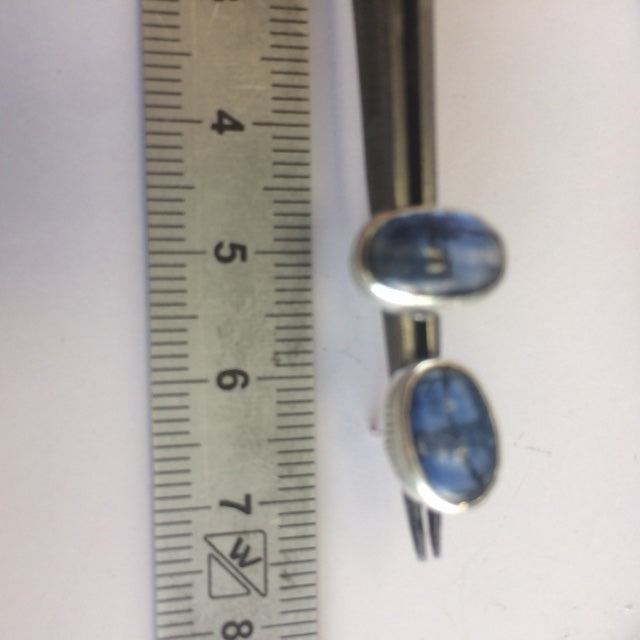Studs/Studs/Earrings in 'Blue Kyanite' from Brazil, AA to AAA quality. 0.925 Silver finish, perfect!