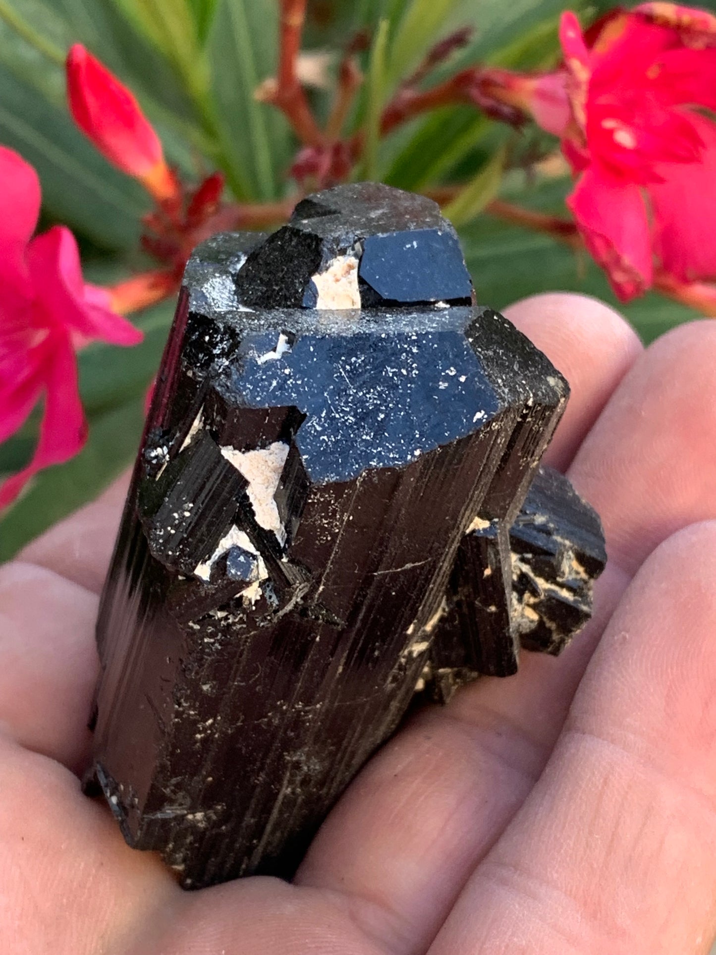 Black tourmaline, natural specimen measuring 62 x 44 x 42 mm - 136 grams. A very beautiful piece representative of the variety!