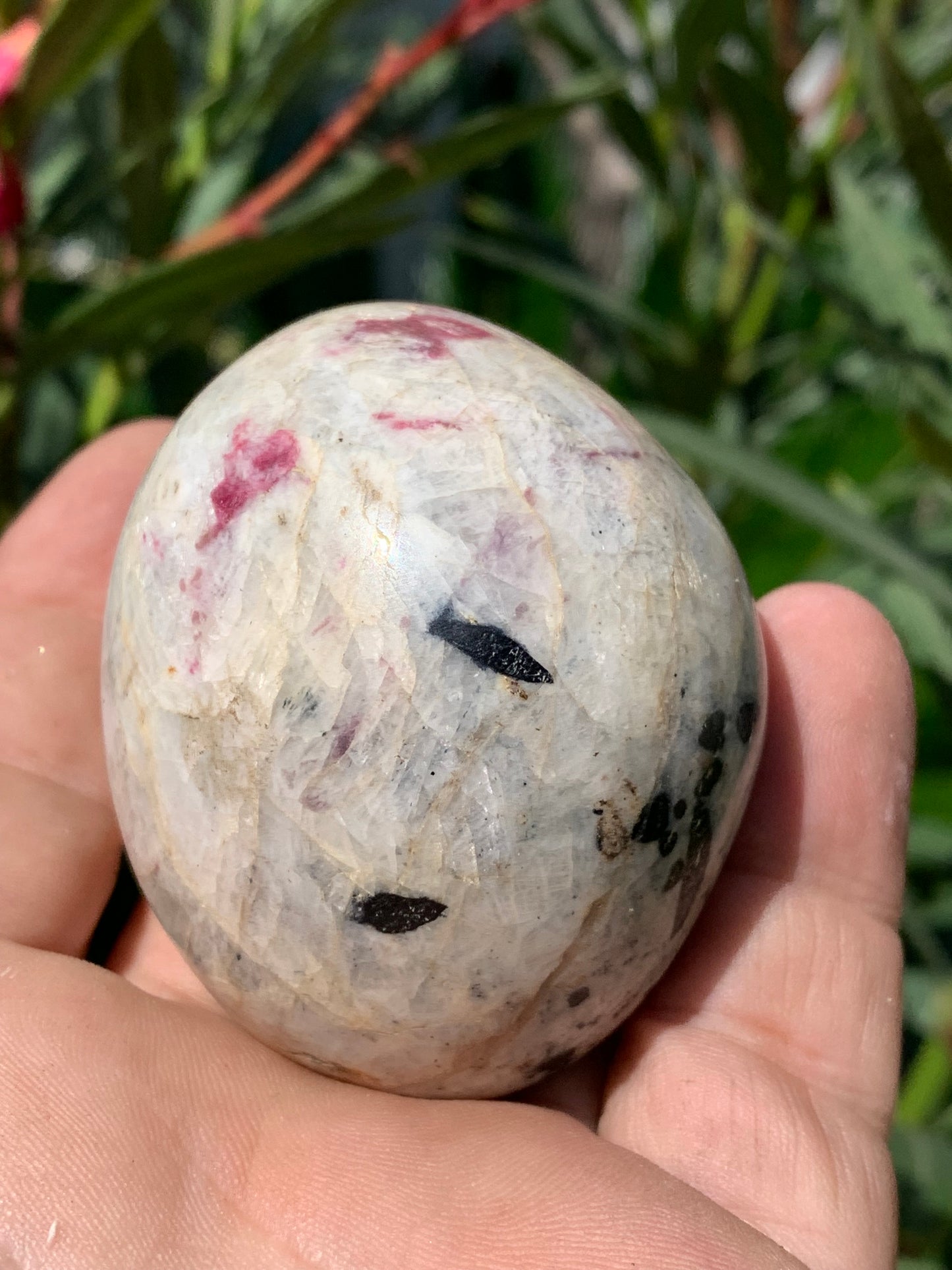 Rubellite Tourmaline, large round pebble measuring 60 x 50 x 45 mm - 179.2 grams. A very beautiful and unique piece!