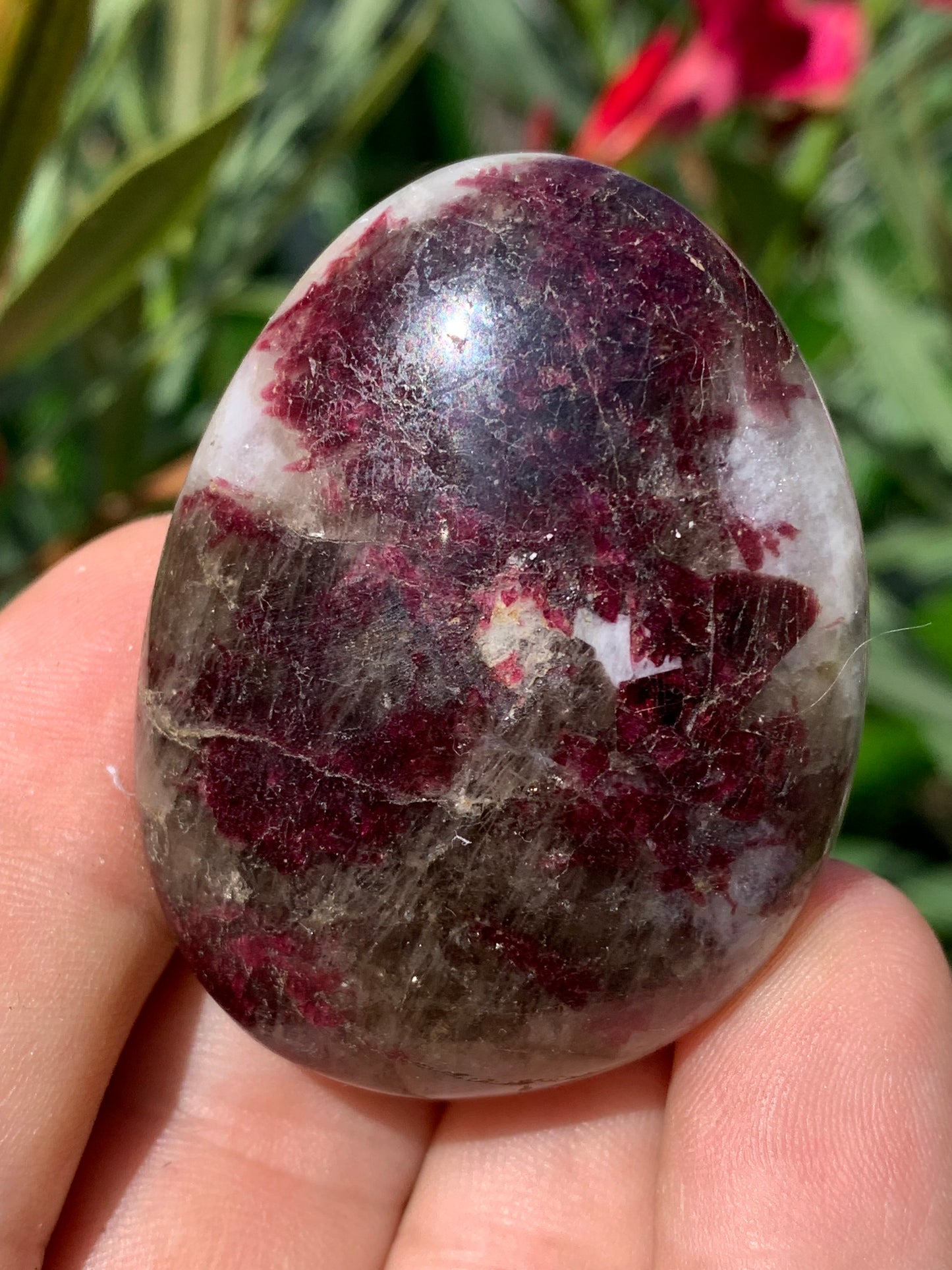 Rubellite Tourmaline, pebble measuring 51 x 40 x 25 mm - 68.4 grams. A very beautiful and unique piece!
