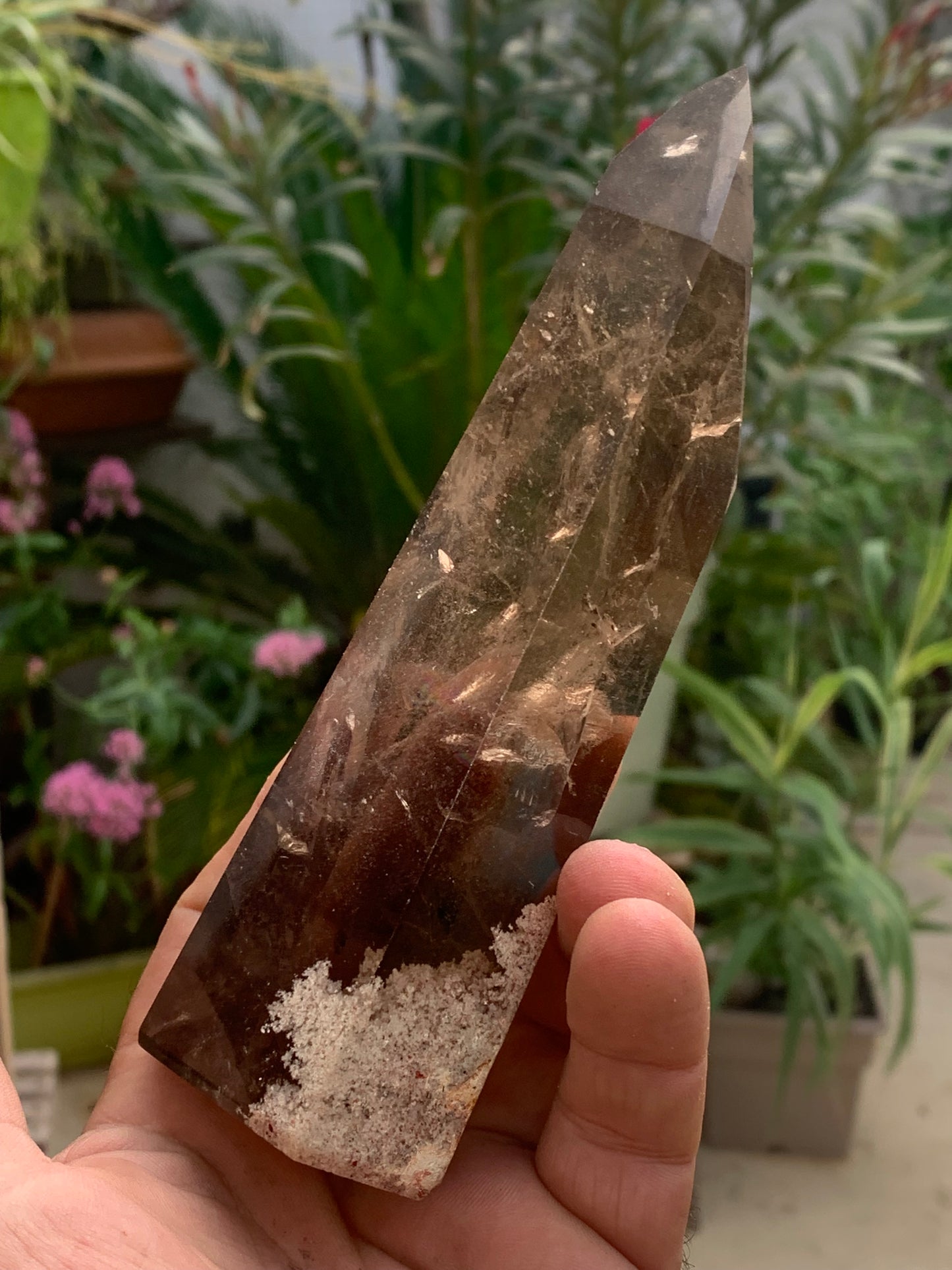 Cristal de roche fumé/ Quartz fumé, pointe laser de 160 x 50 x 44 mm - 446 grammes. Magnifique pièce pour exposition, lithothérapie, collection !