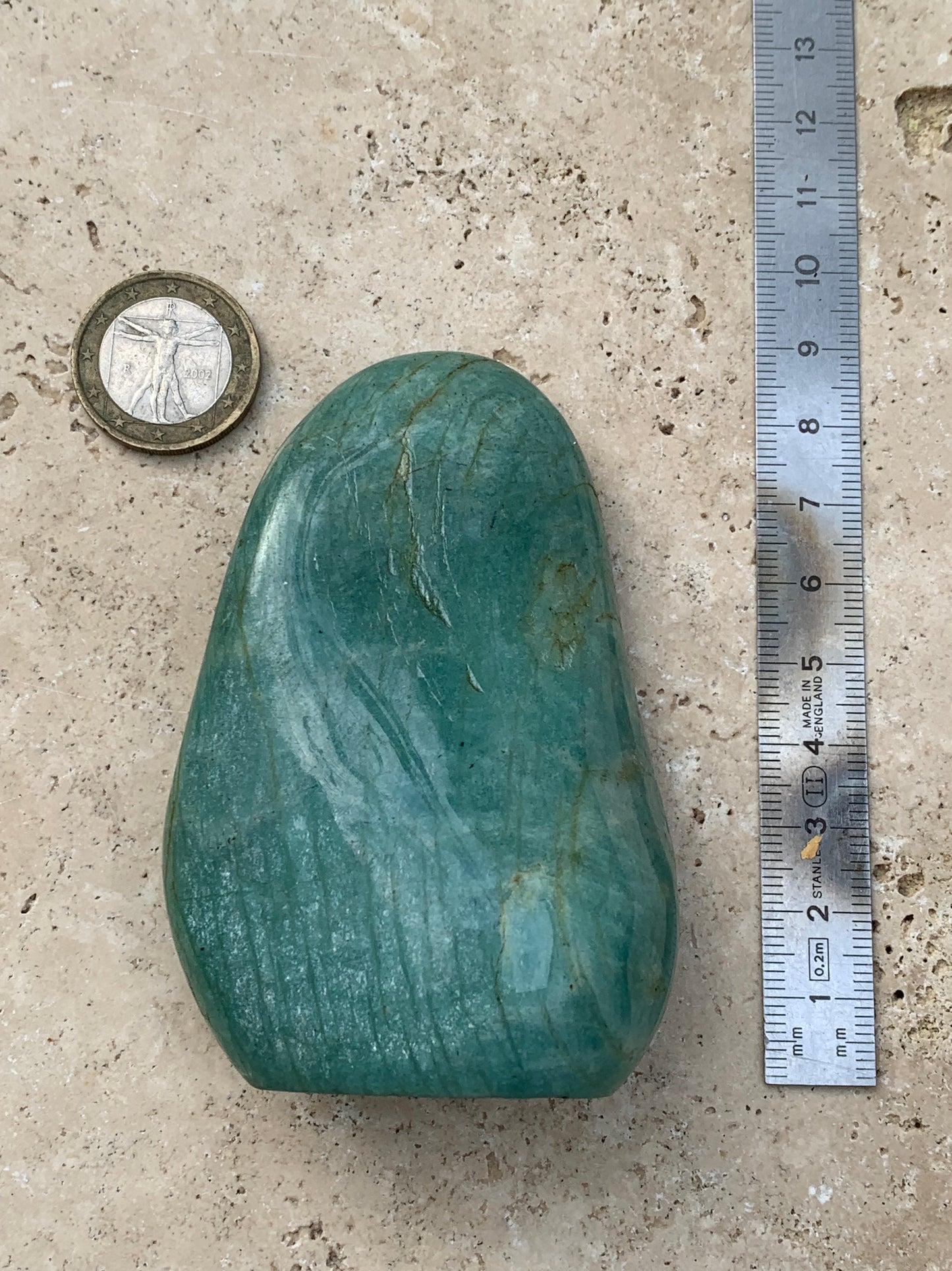 Amazonite, forme libre de 86 mm x 59 x 30 - 193 grammes. Belle qualité, magnifique pièce !
