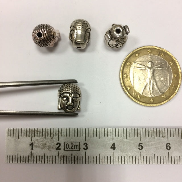 Sélection de perles 'tête de Bouddha', pour création de bracelets, colliers, Mala... De 8 à 20 millimètres... Modèle au choix vendu à l'unité ! Très bonne qualité, finition 'ton argent' !