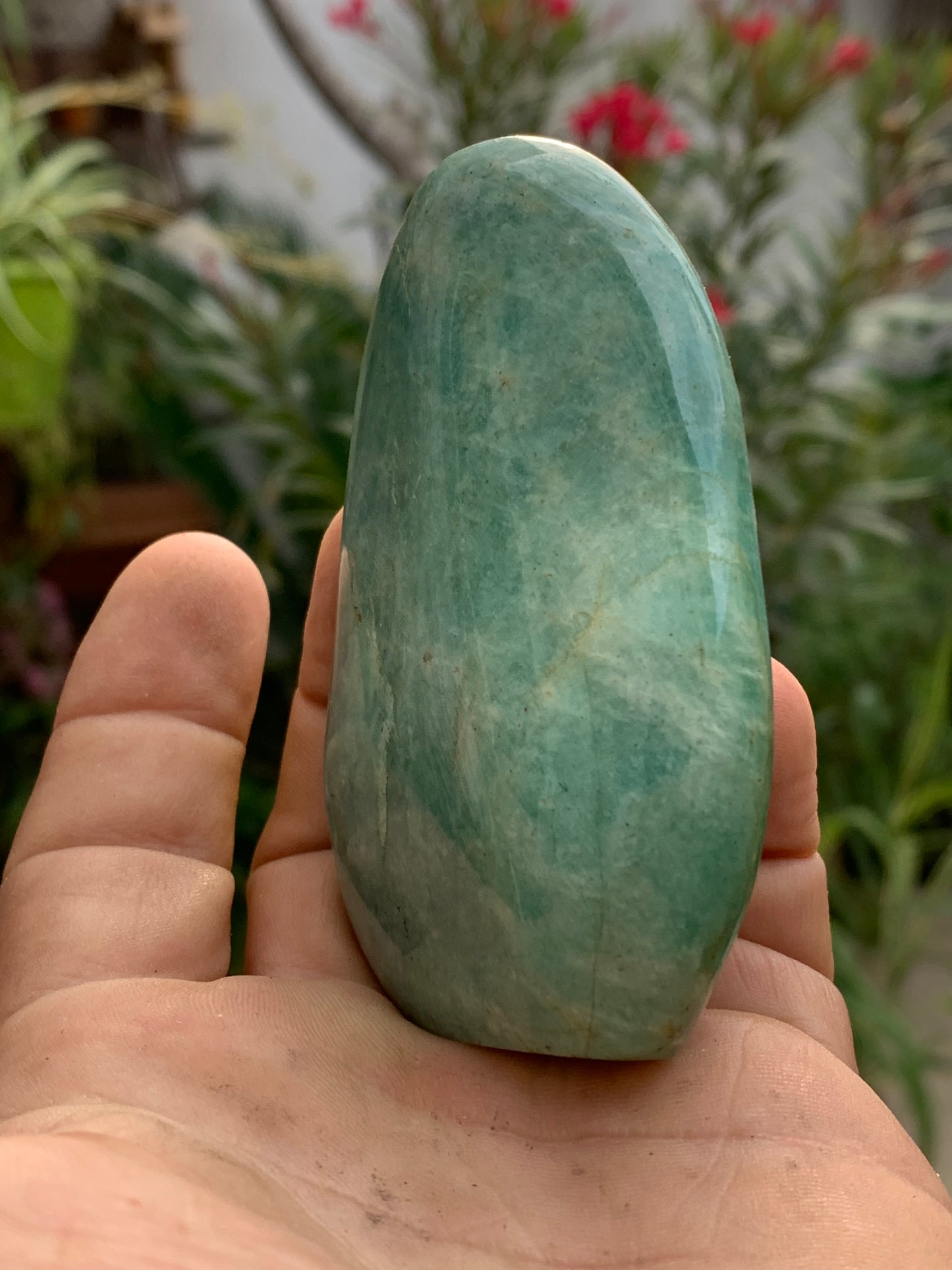 Amazonite, forme libre de 86 mm x 59 x 30 - 193 grammes. Belle qualité, magnifique pièce !