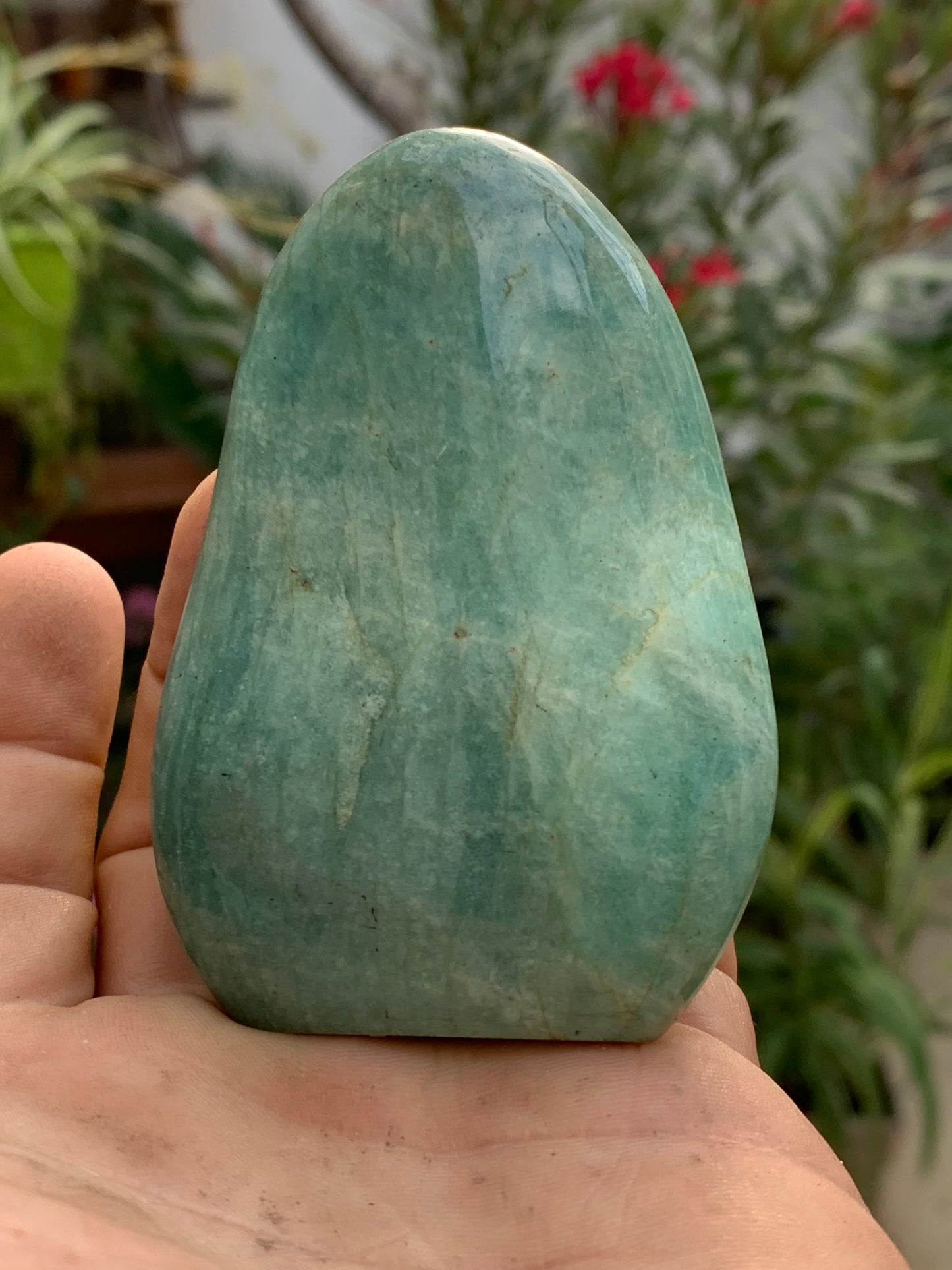 Amazonite, forme libre de 86 mm x 59 x 30 - 193 grammes. Belle qualité, magnifique pièce !