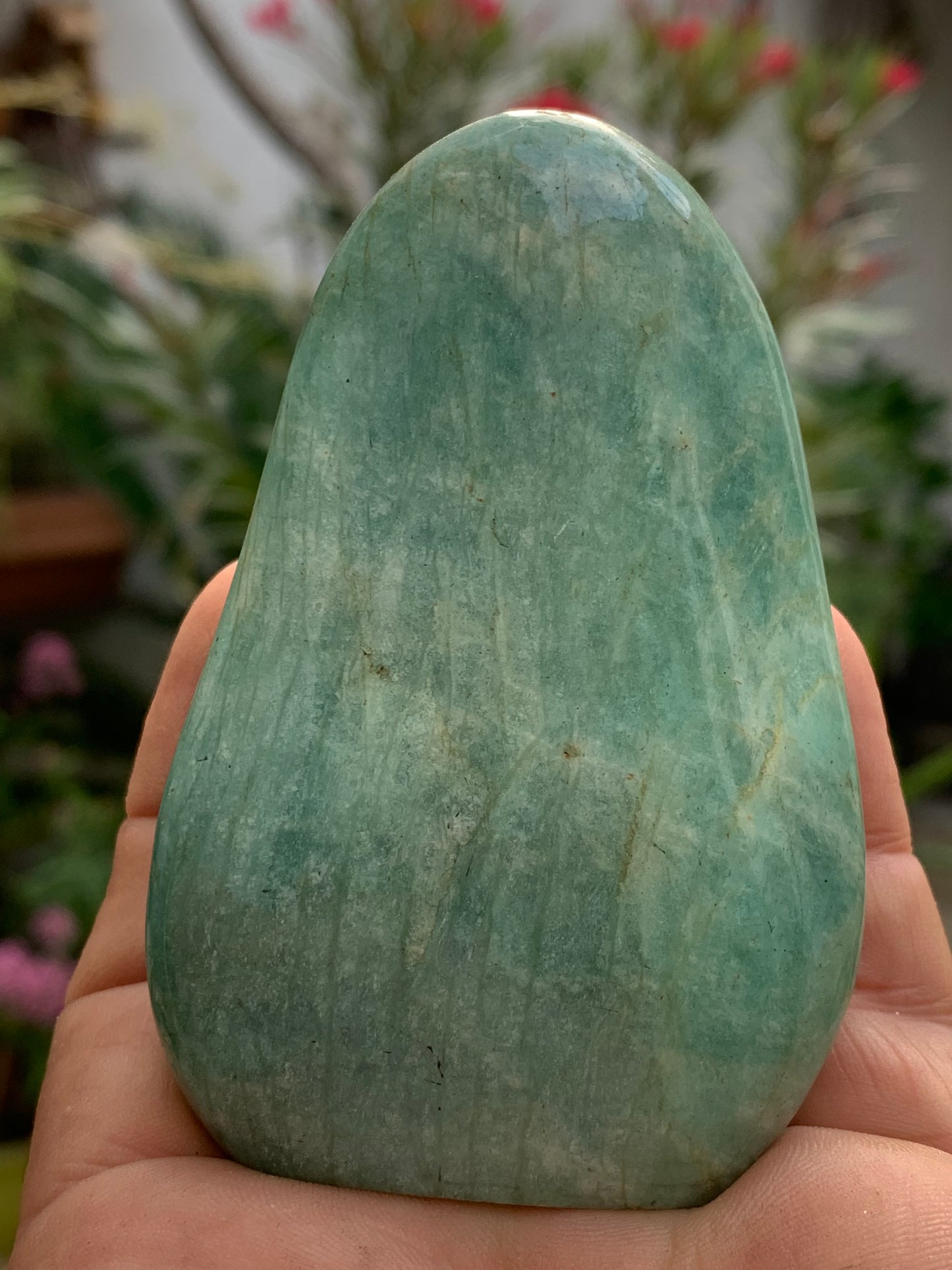Amazonite, forme libre de 86 mm x 59 x 30 - 193 grammes. Belle qualité, magnifique pièce !