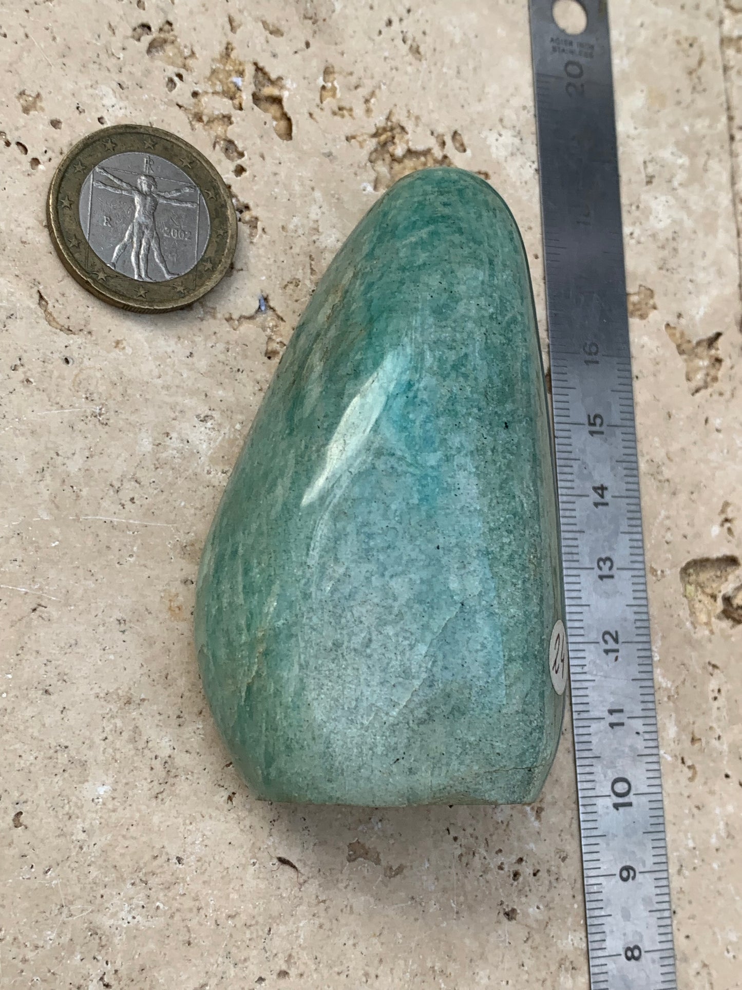 Amazonite, forme libre de 79 mm x 47 x 46 - 163,5 grammes. Belle qualité, magnifique pièce !