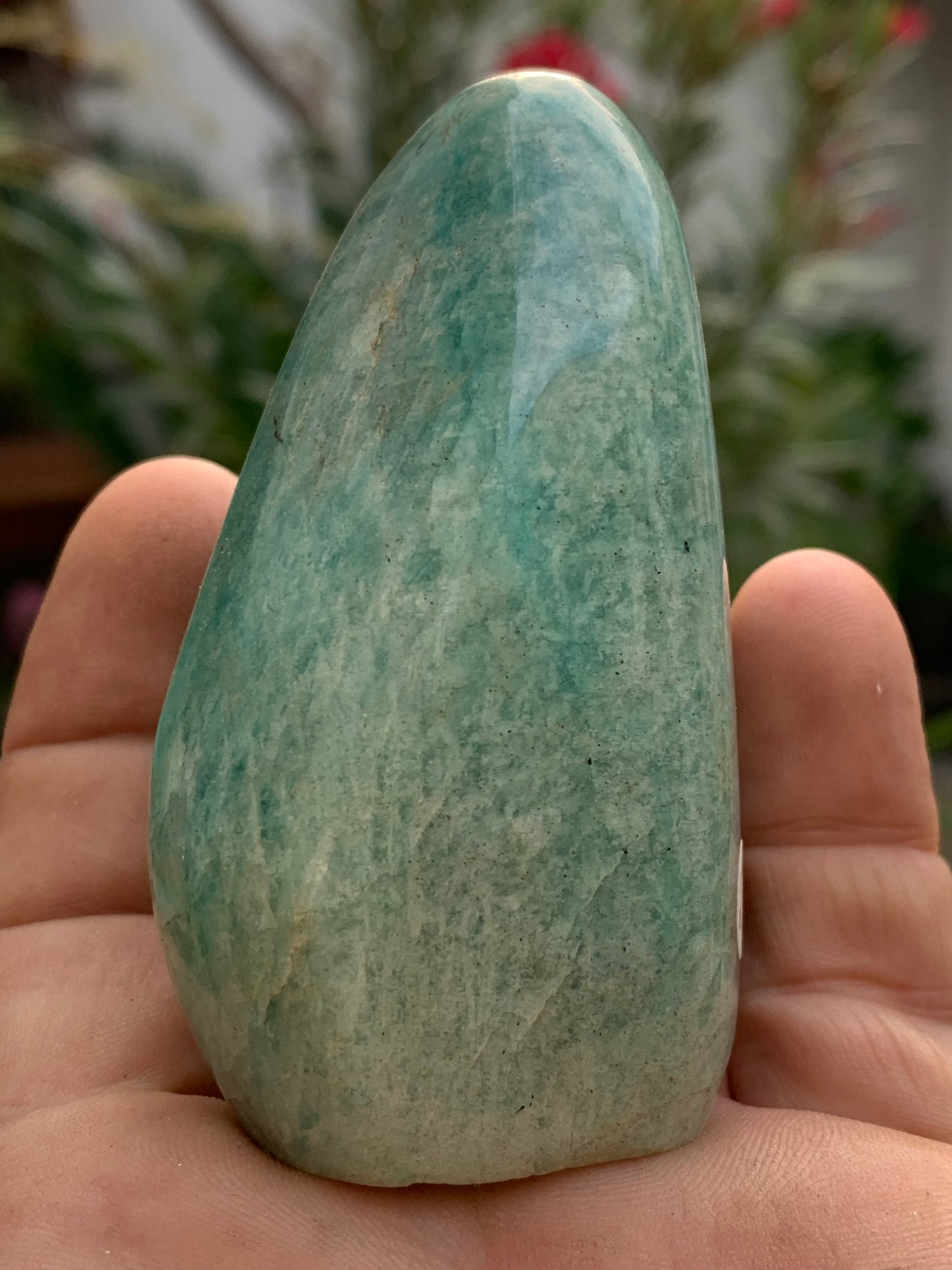Amazonite, forme libre de 79 mm x 47 x 46 - 163,5 grammes. Belle qualité, magnifique pièce !