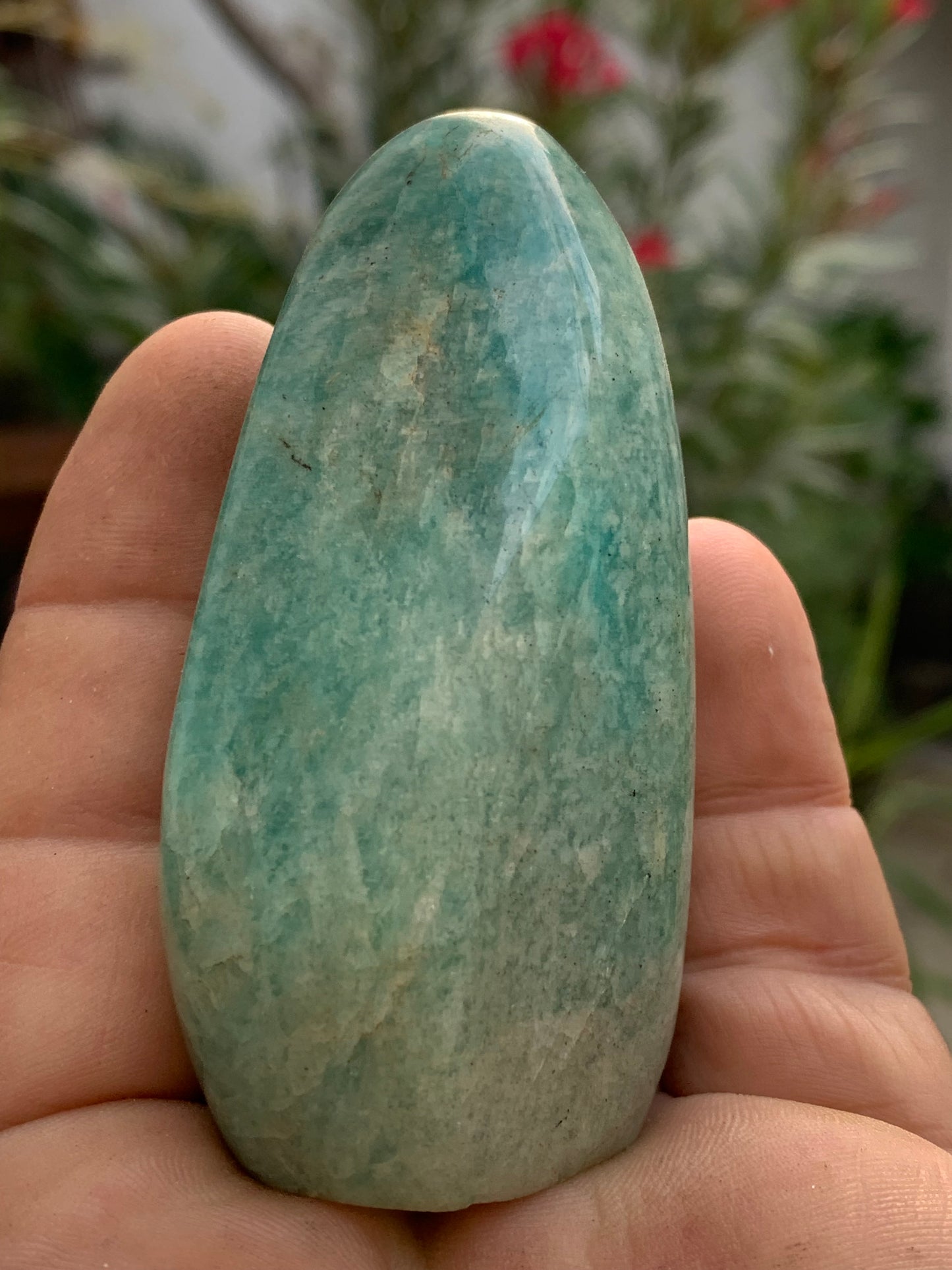 Amazonite, forme libre de 79 mm x 47 x 46 - 163,5 grammes. Belle qualité, magnifique pièce !