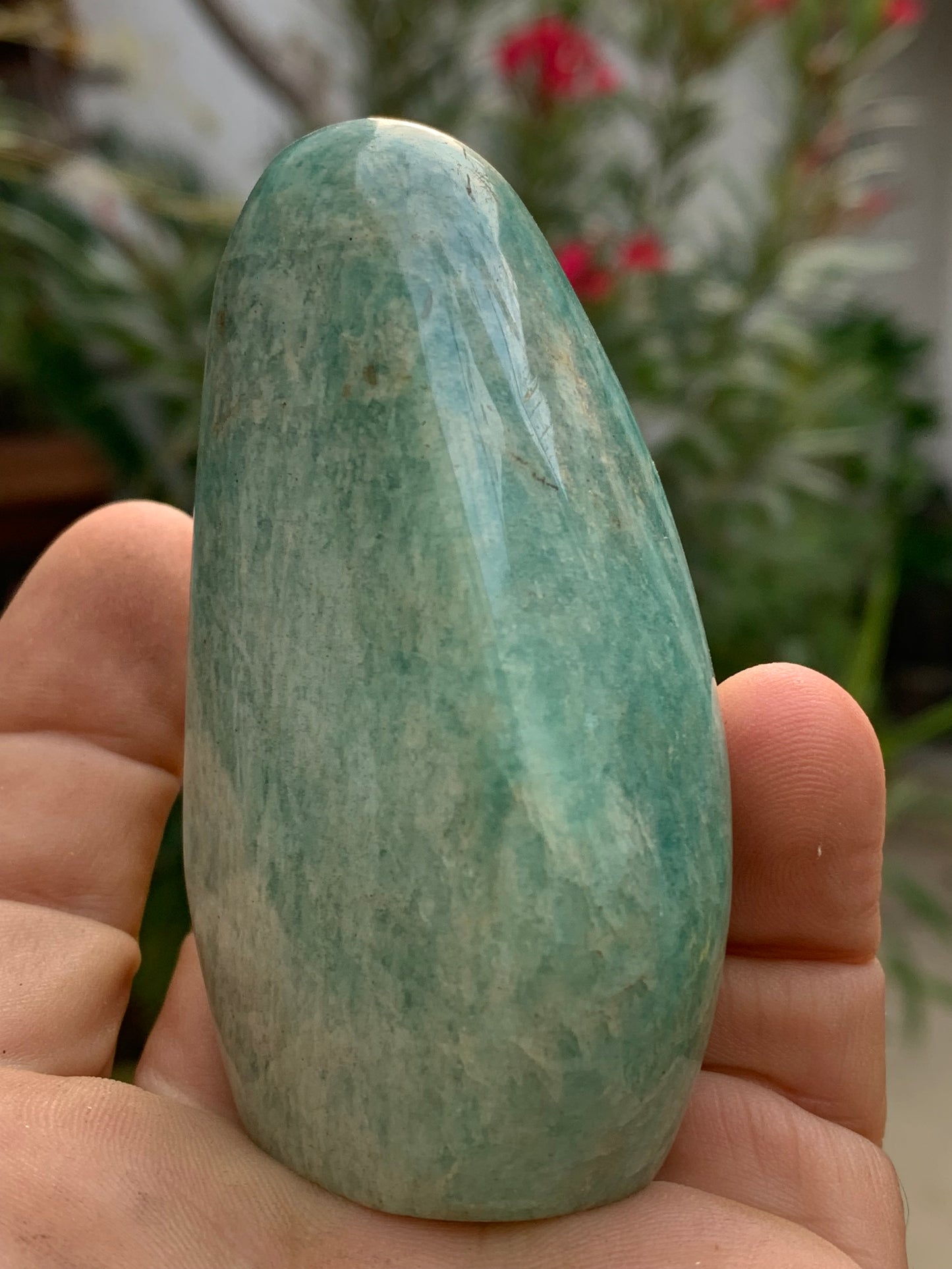 Amazonite, forme libre de 79 mm x 47 x 46 - 163,5 grammes. Belle qualité, magnifique pièce !