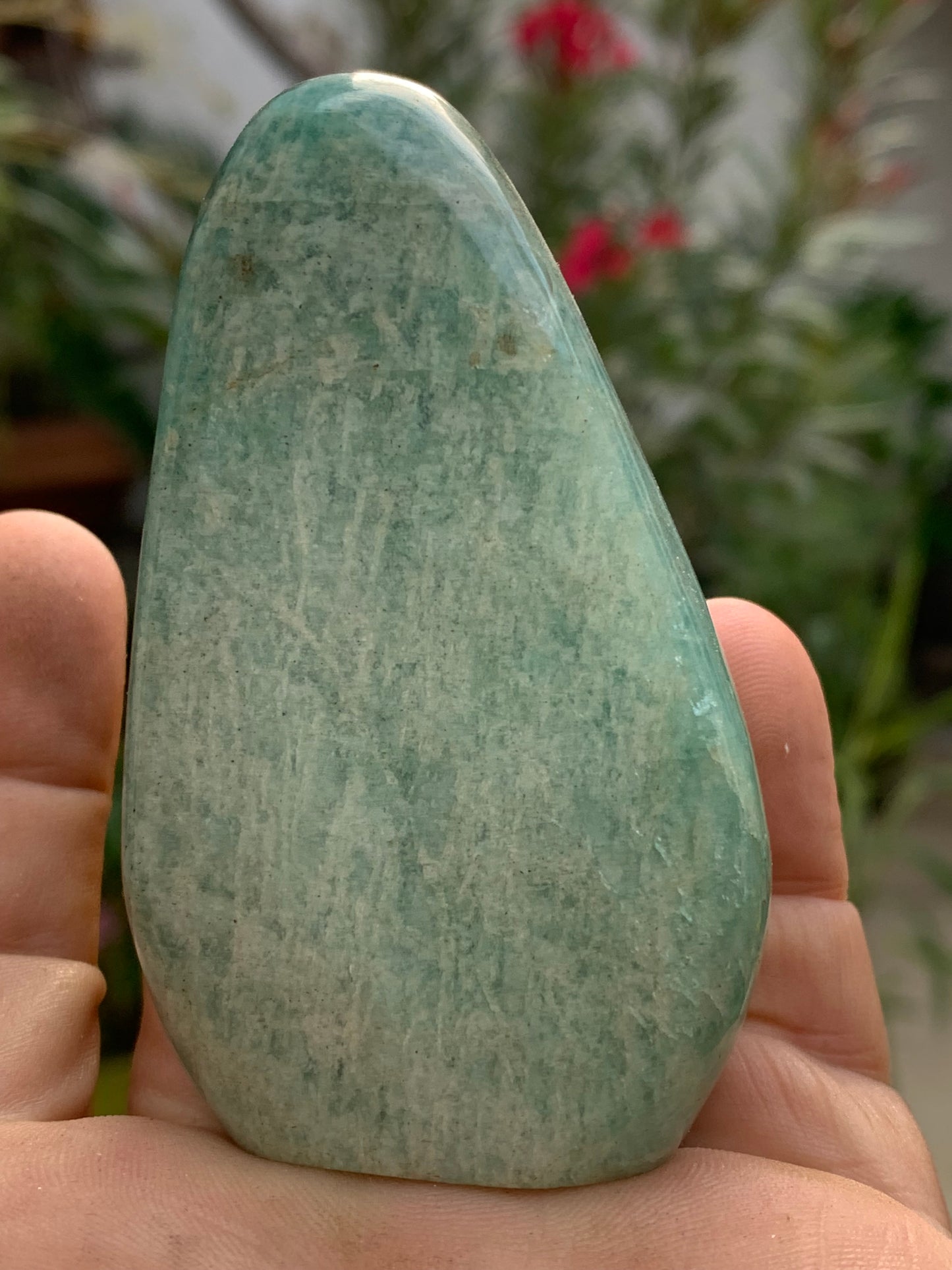 Amazonite, forme libre de 79 mm x 47 x 46 - 163,5 grammes. Belle qualité, magnifique pièce !