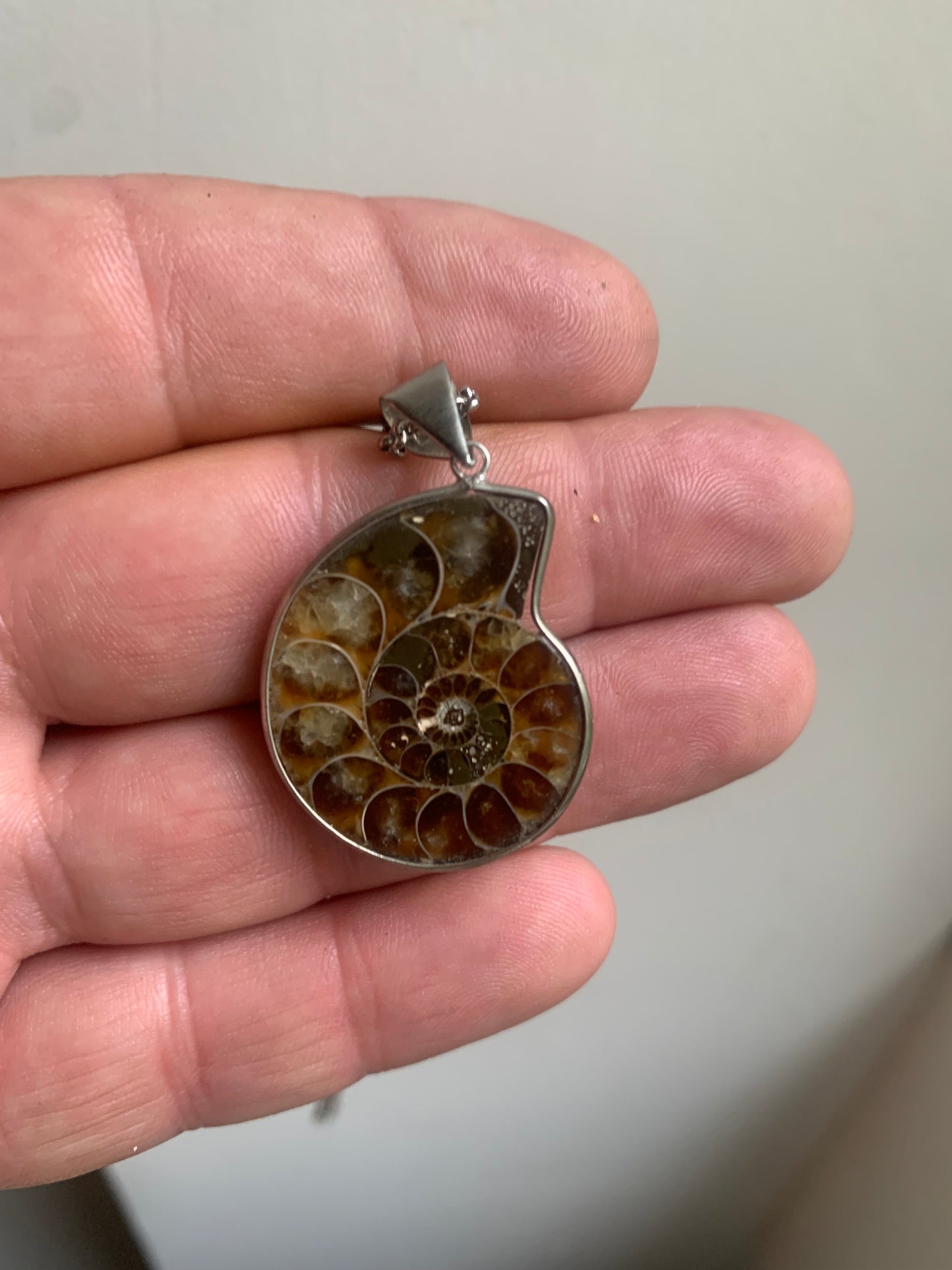 Pendentifs d'Ammonites fossiles, disponibles en 2 tailles, 60x50x20 et 35x25x10 mm. Chaque pièce est authentique et unique, révélant les spirales naturelles et les motifs fascinants de ce fossile. Livrés avec cordon coulissant, prêt à porté ou à offrir !