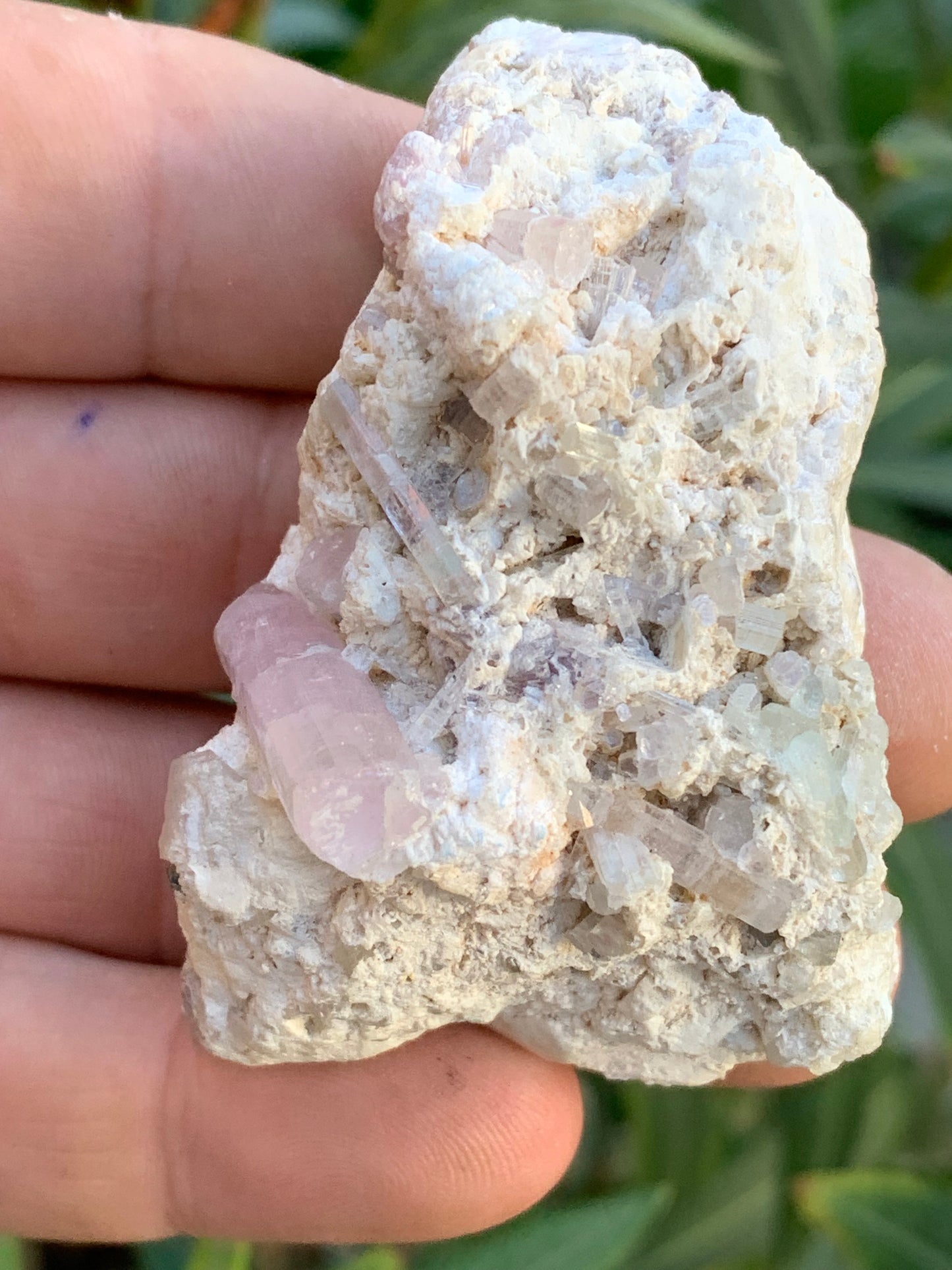 Tourmaline Rubellite, 67 x 43 x 31mm - 97,6 grammes. Une très belle petite pièce remplis de cristaux!