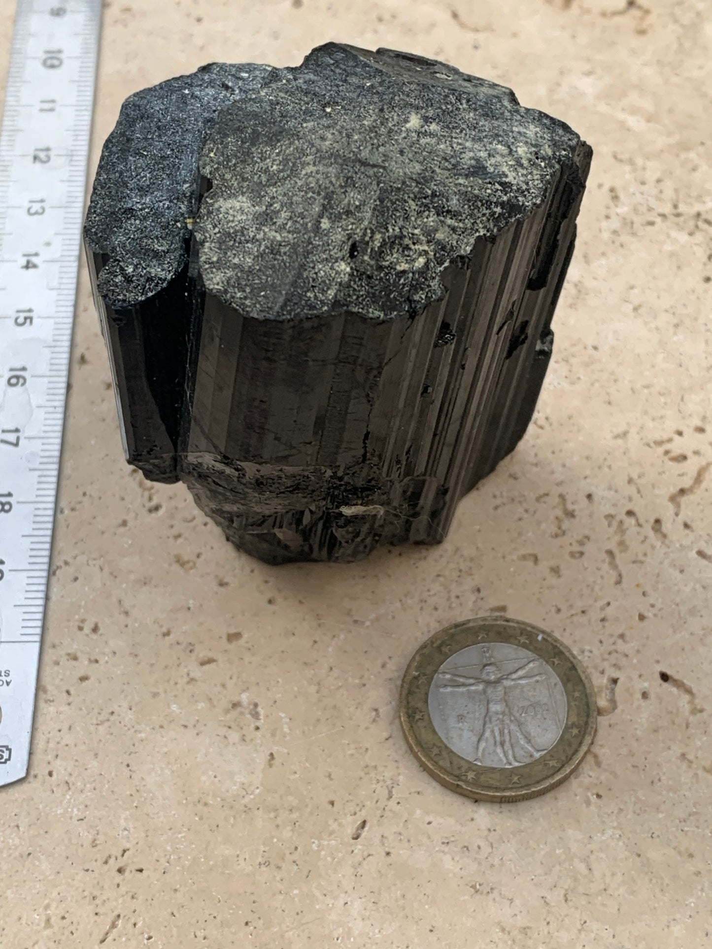 Black tourmaline, natural specimen measuring 65 x 52 x 50 mm - 246.2 grams. A very beautiful tourmaline block!