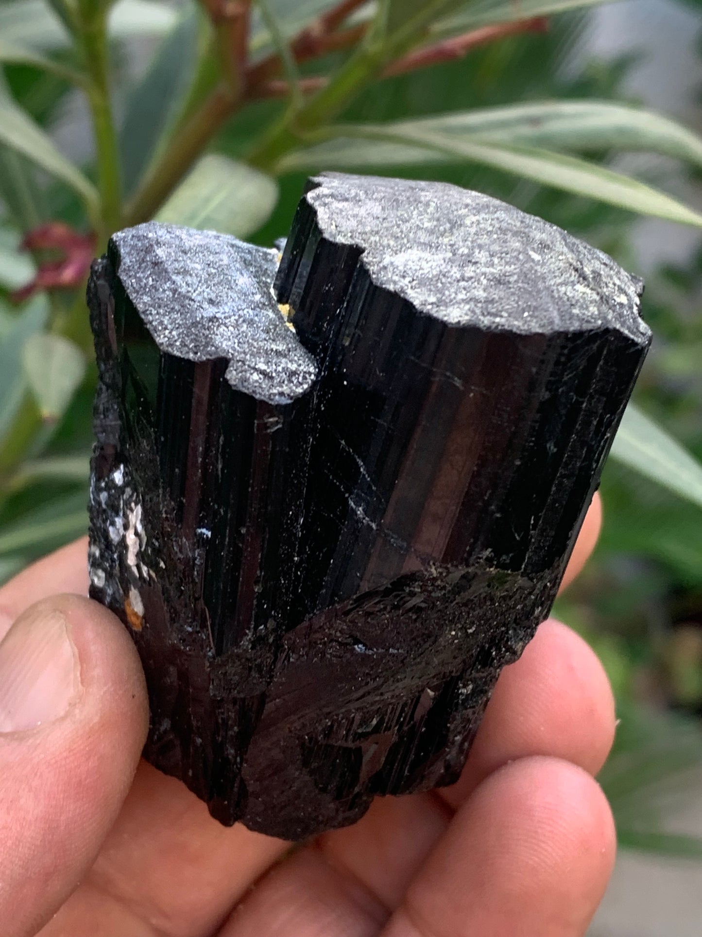 Black tourmaline, natural specimen measuring 65 x 52 x 50 mm - 246.2 grams. A very beautiful tourmaline block!