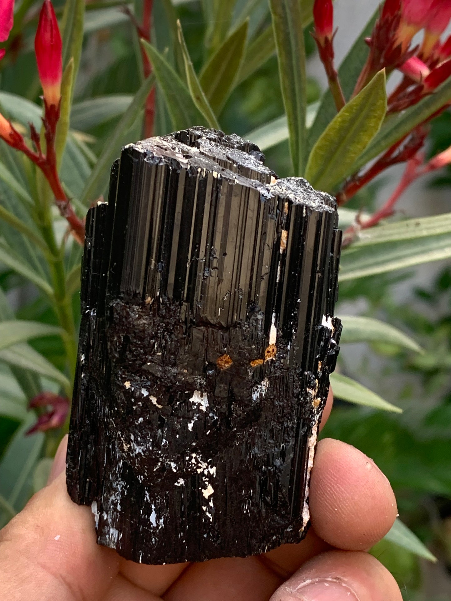 Black tourmaline, natural specimen measuring 65 x 49 x 45 mm - 248.2 grams. A very beautiful tourmaline block!