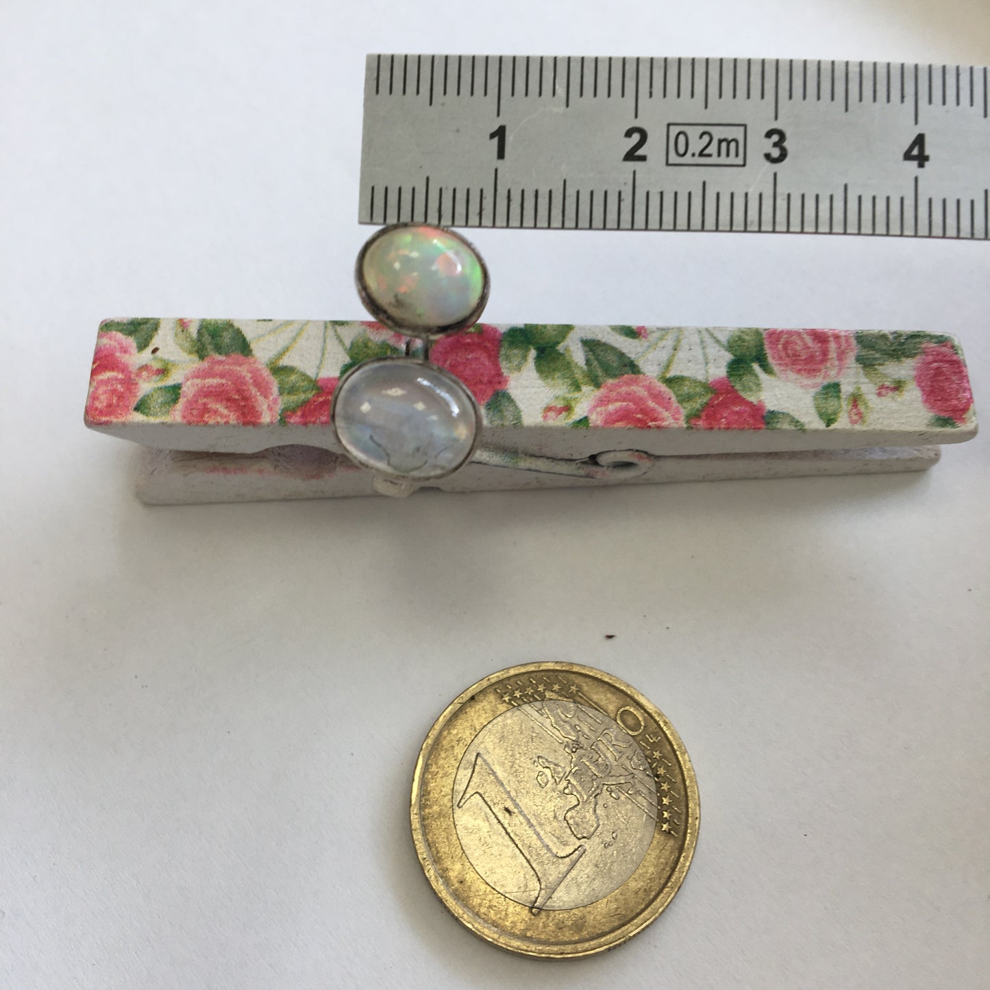 Bague en opale et pierre de lune, cabochons sertis sur anneau en Argent 0.925 ! Taille réglable d'environ 50 à 60 Fr !