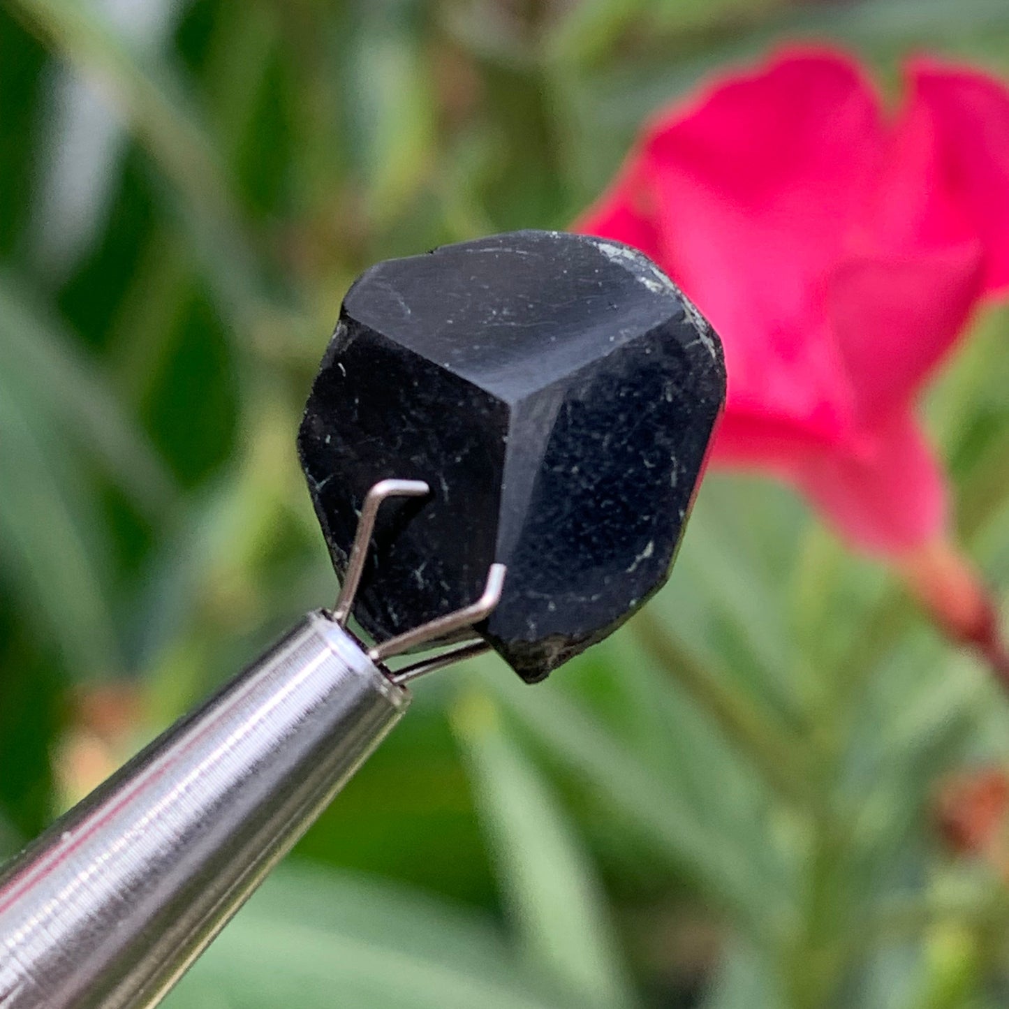 Tourmaline noire, tranches naturelles/ cabochons à 3 faces, 3 pièces au choix, de 14 x 14 x 5 mm - 1,2 à 1,7 gramme par pièce !