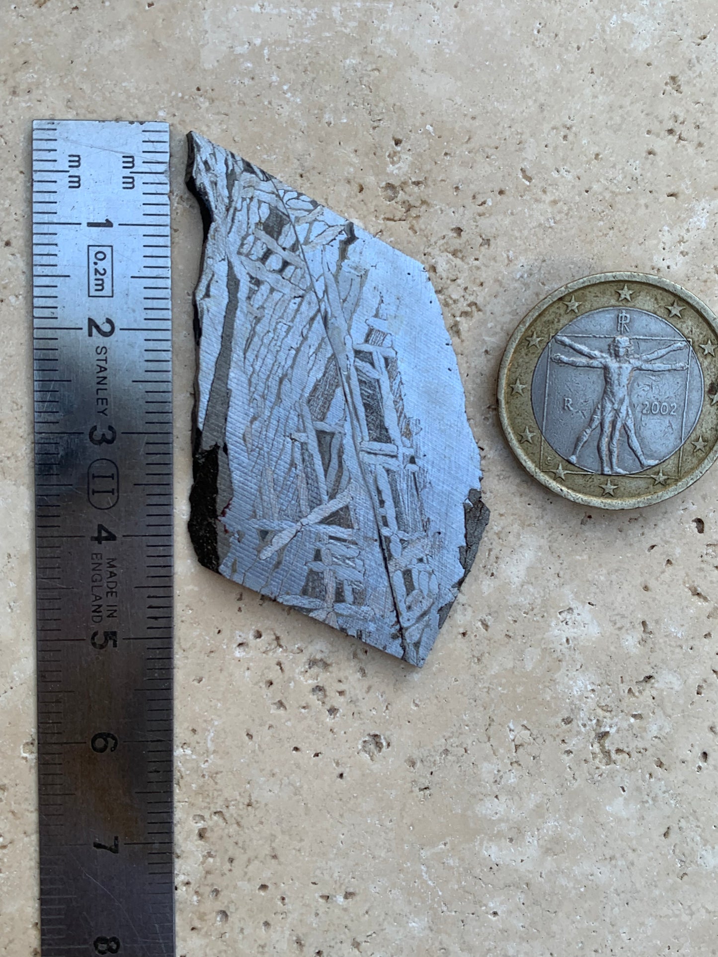 Météorite 'Muonionalusta', de 20 grammes, de type IVA, qui s'est écrasée dans le nord de la Scandinavie, à l'ouest de la frontière entre la Suède et la Finlande, environ 1 million d'années ...!