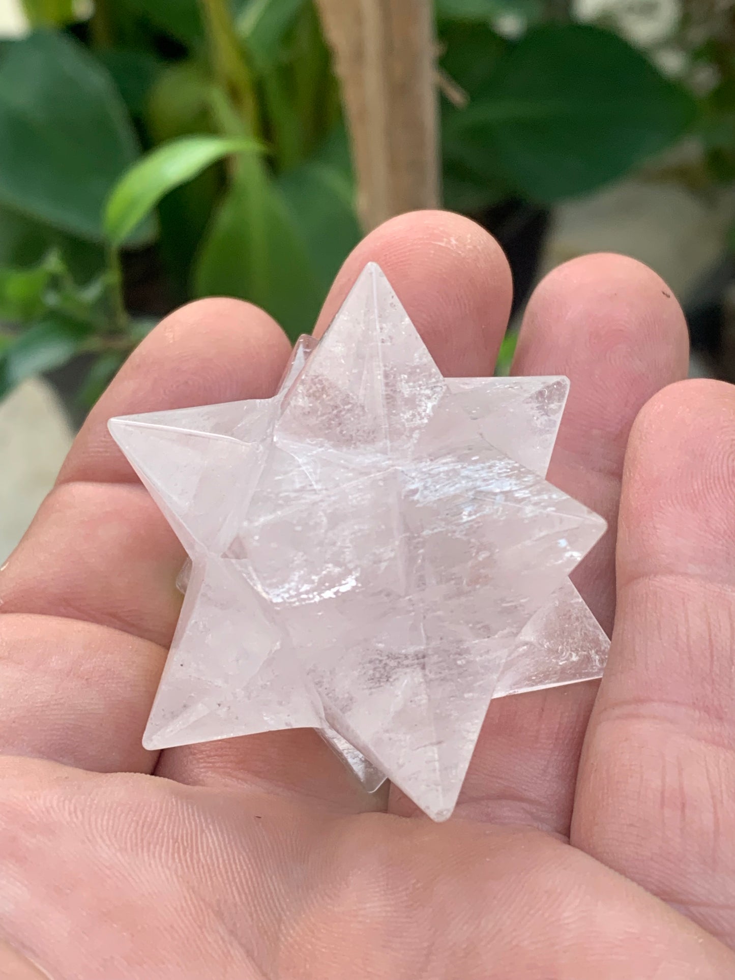 Étoile de Sirius (12 branches) en cristal de roche (quartz). Ø 55mm de diamètre- 72 grammes !