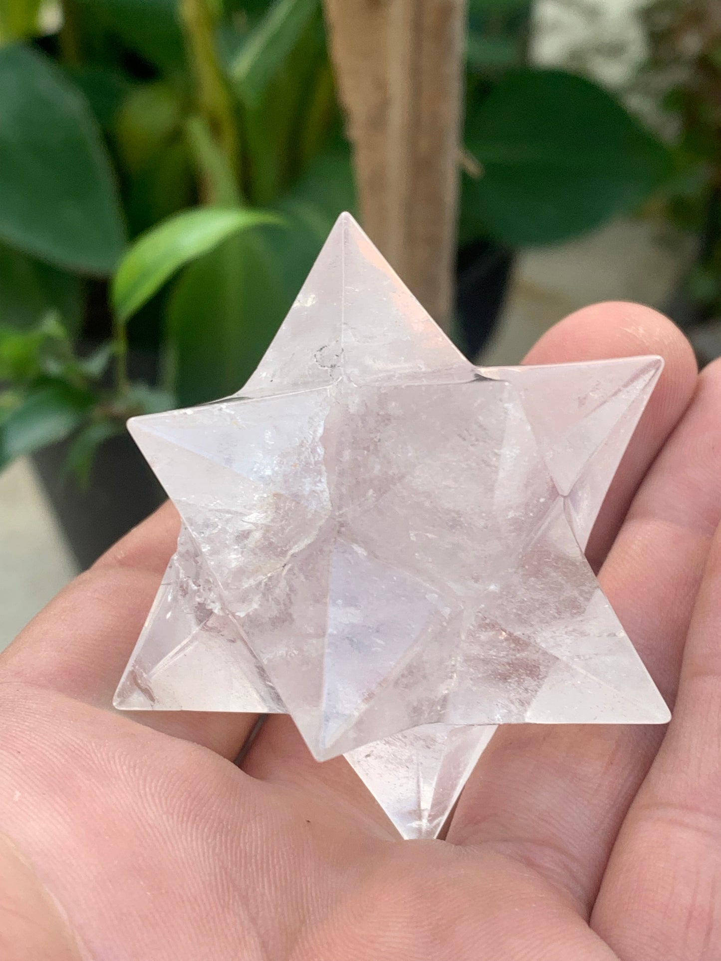 Étoile de Sirius (12 branches) en cristal de roche (quartz). Ø 60mm de diamètre - 103,8 grammes !