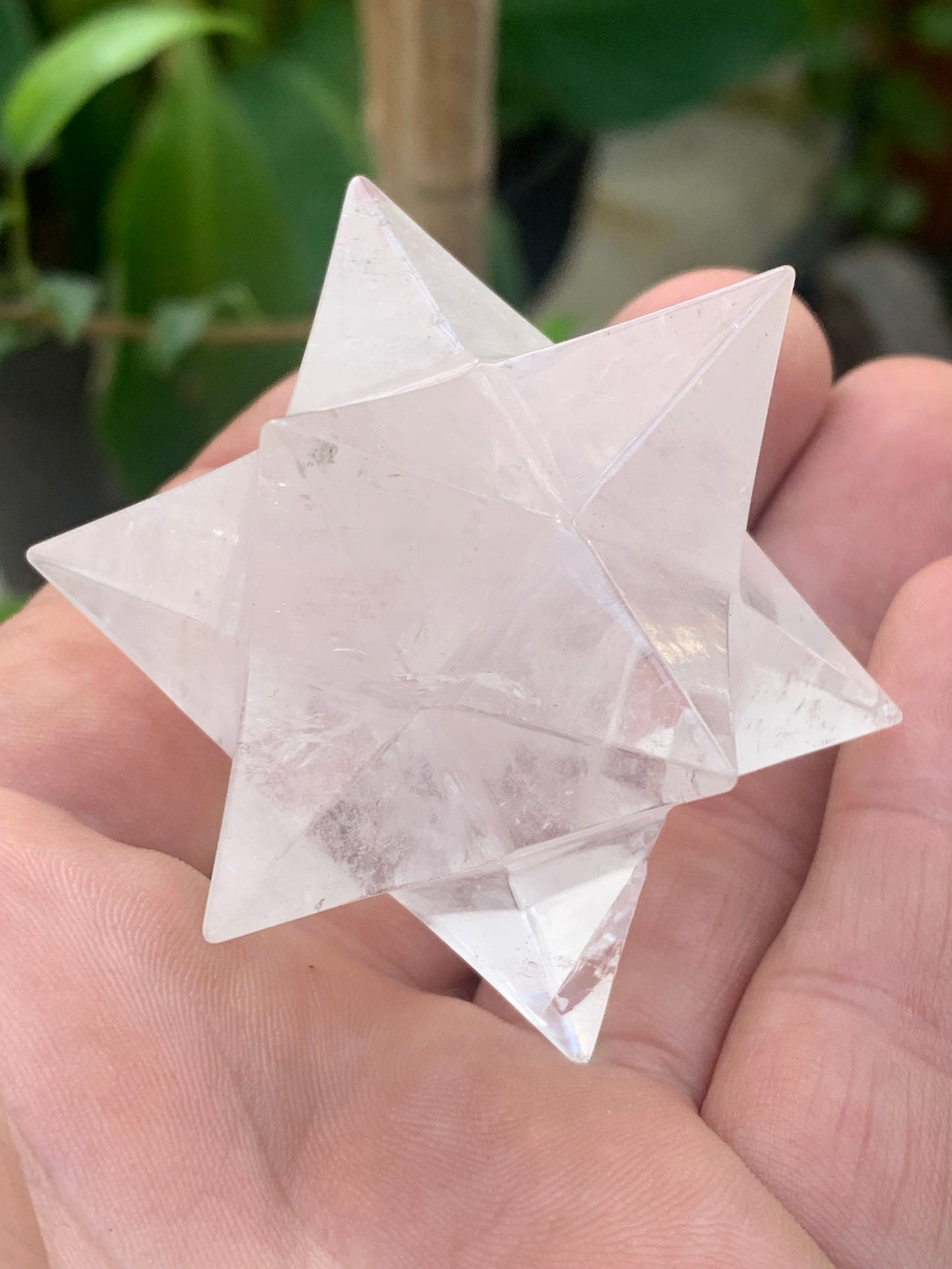 Étoile de Sirius (12 branches) en cristal de roche (quartz). Ø 60mm de diamètre - 103,8 grammes !