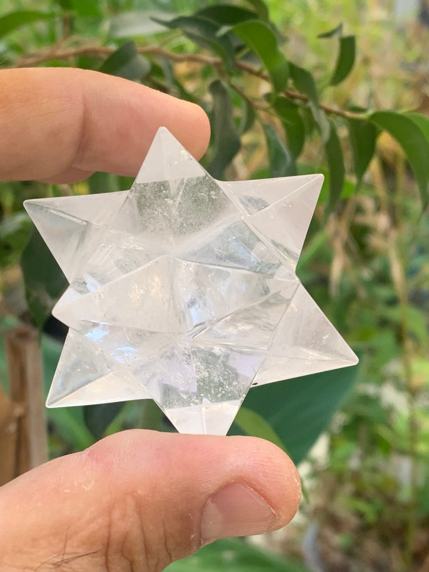 Étoile de Sirius (12 branches) en cristal de roche (quartz). Ø 65mm de diamètre - 121,2 grammes !