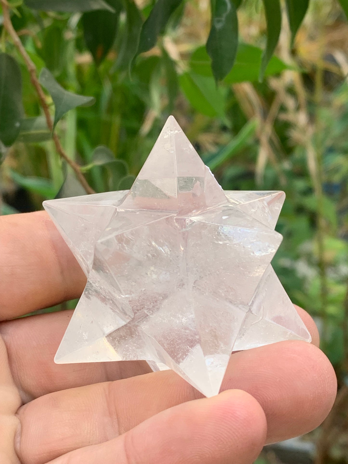 Étoile de Sirius (12 branches) en cristal de roche (quartz). Ø 65mm de diamètre - 121,2 grammes !
