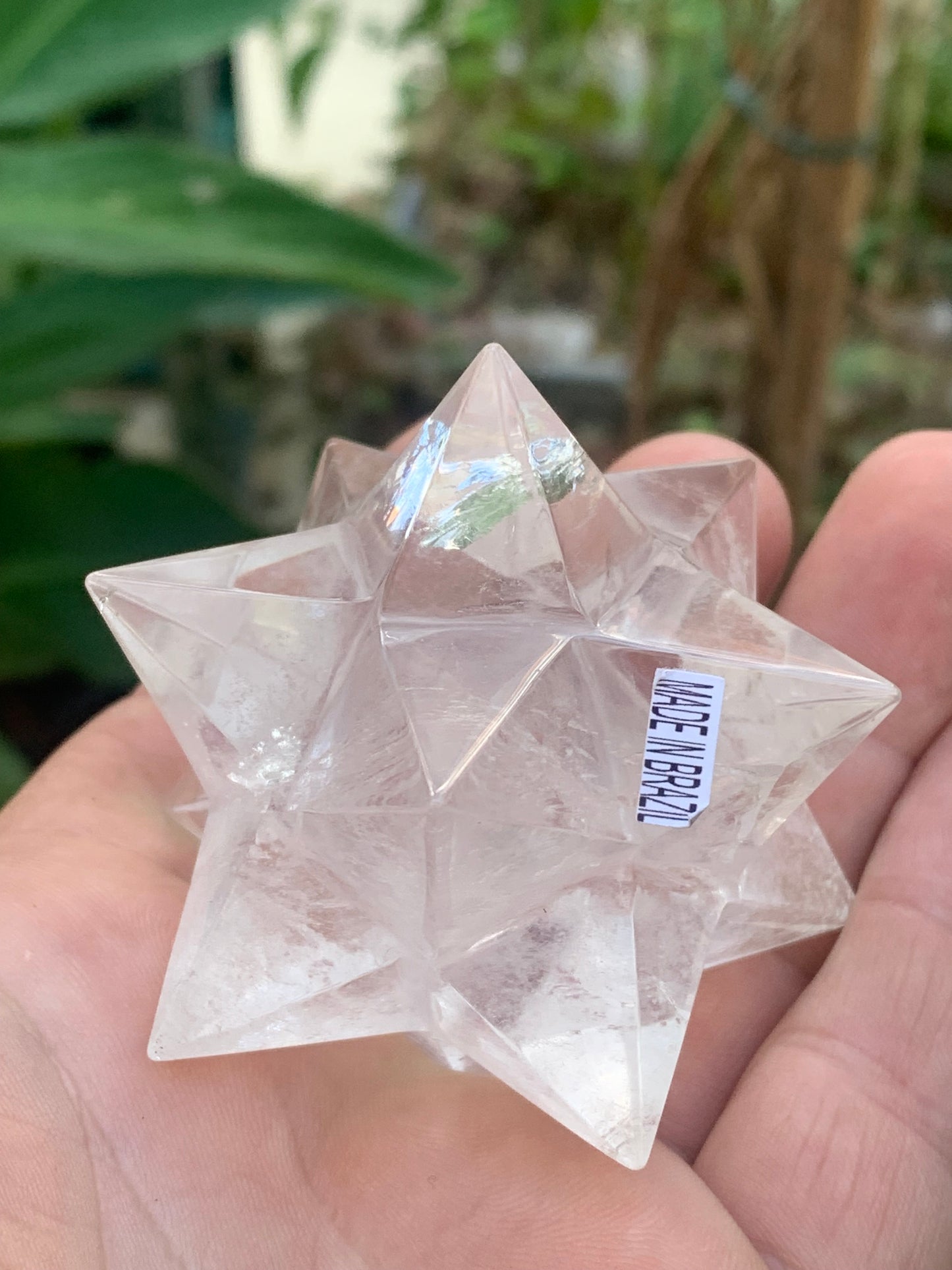 Étoile de Sirius (12 branches) en cristal de roche (quartz). Ø 70mm de diamètre - 149,5 grammes ! (Copie)