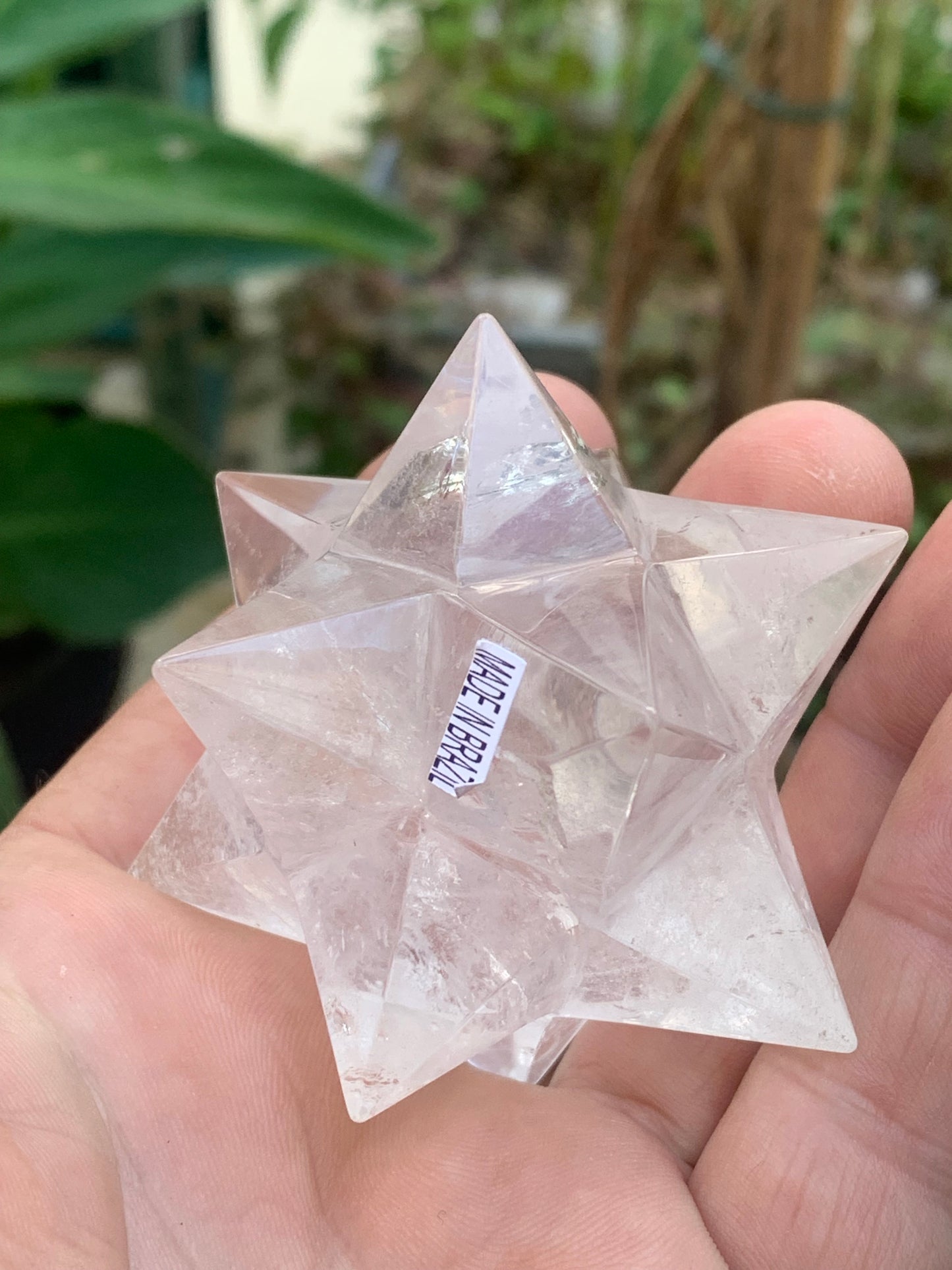 Étoile de Sirius (12 branches) en cristal de roche (quartz). Ø 70mm de diamètre - 149,5 grammes ! (Copie)