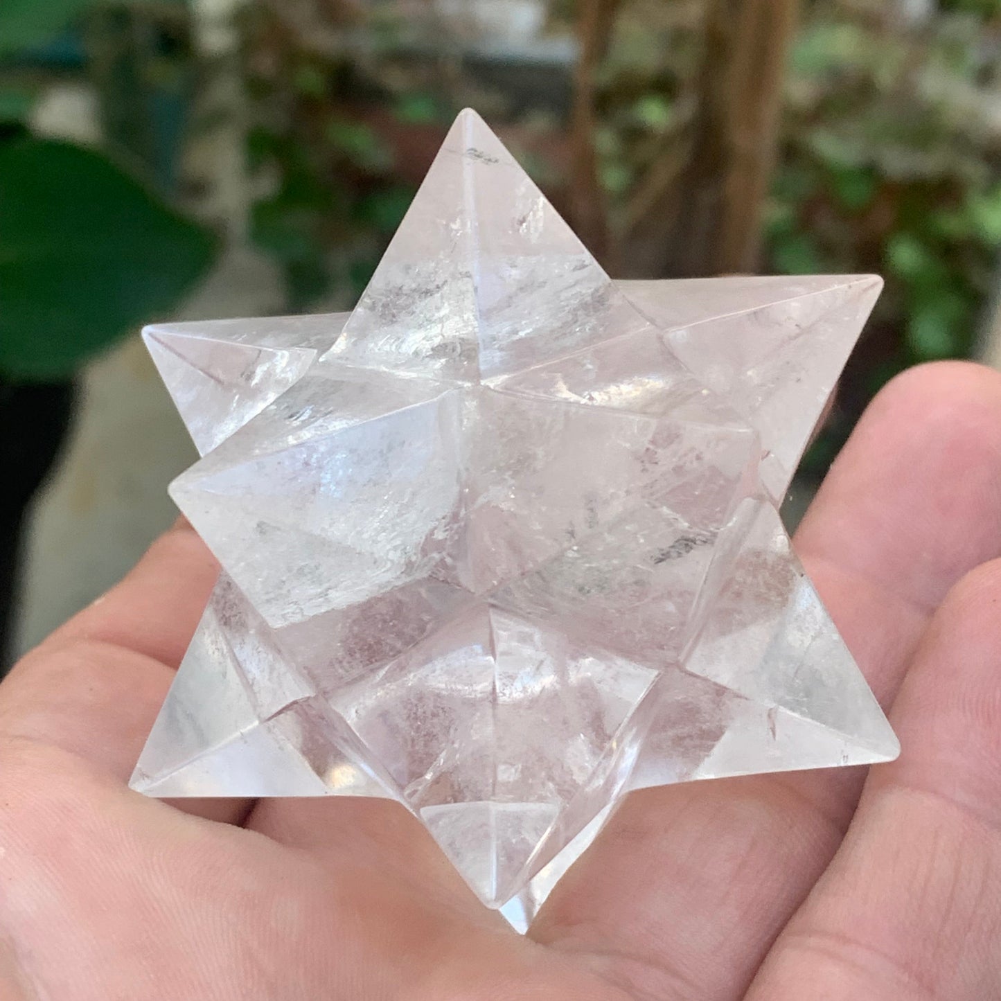 Étoile de Sirius (12 branches) en cristal de roche (quartz). Ø 70mm de diamètre - 149,5 grammes ! (Copie)