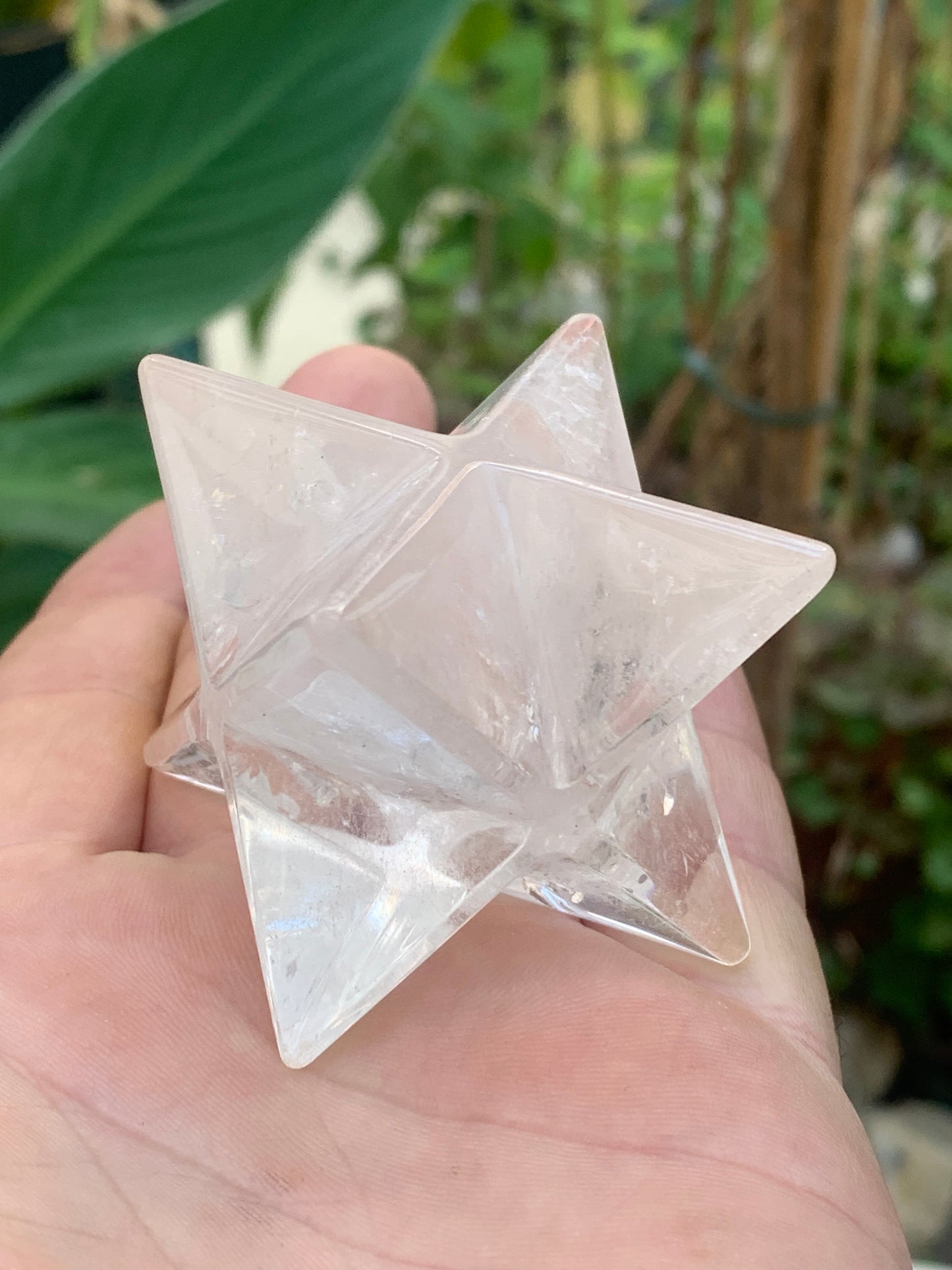 Mercaba/ Mercabah/ Merkabah (étoile à 8 branches), en cristal de roche. De 40x40x40mm - 118 grammes. Qualité A à AAA !