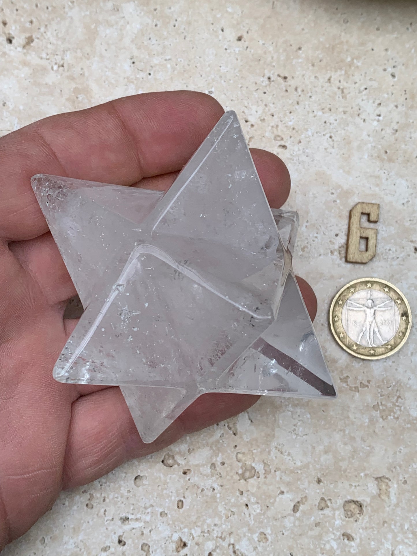 Rock crystal mercabah, 8-pointed star, size S to XL, sold individually. Piece dimensions: approximately 1.5 to 6 cm. Grade A to AAA! Perfect for studying sacred geometry and its applications!