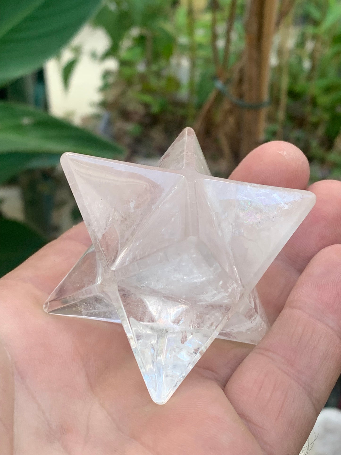 Mercaba/ Mercabah/ Merkabah (étoile à 8 branches), en cristal de roche. De 40x40x40mm - 118 grammes. Qualité A à AAA !