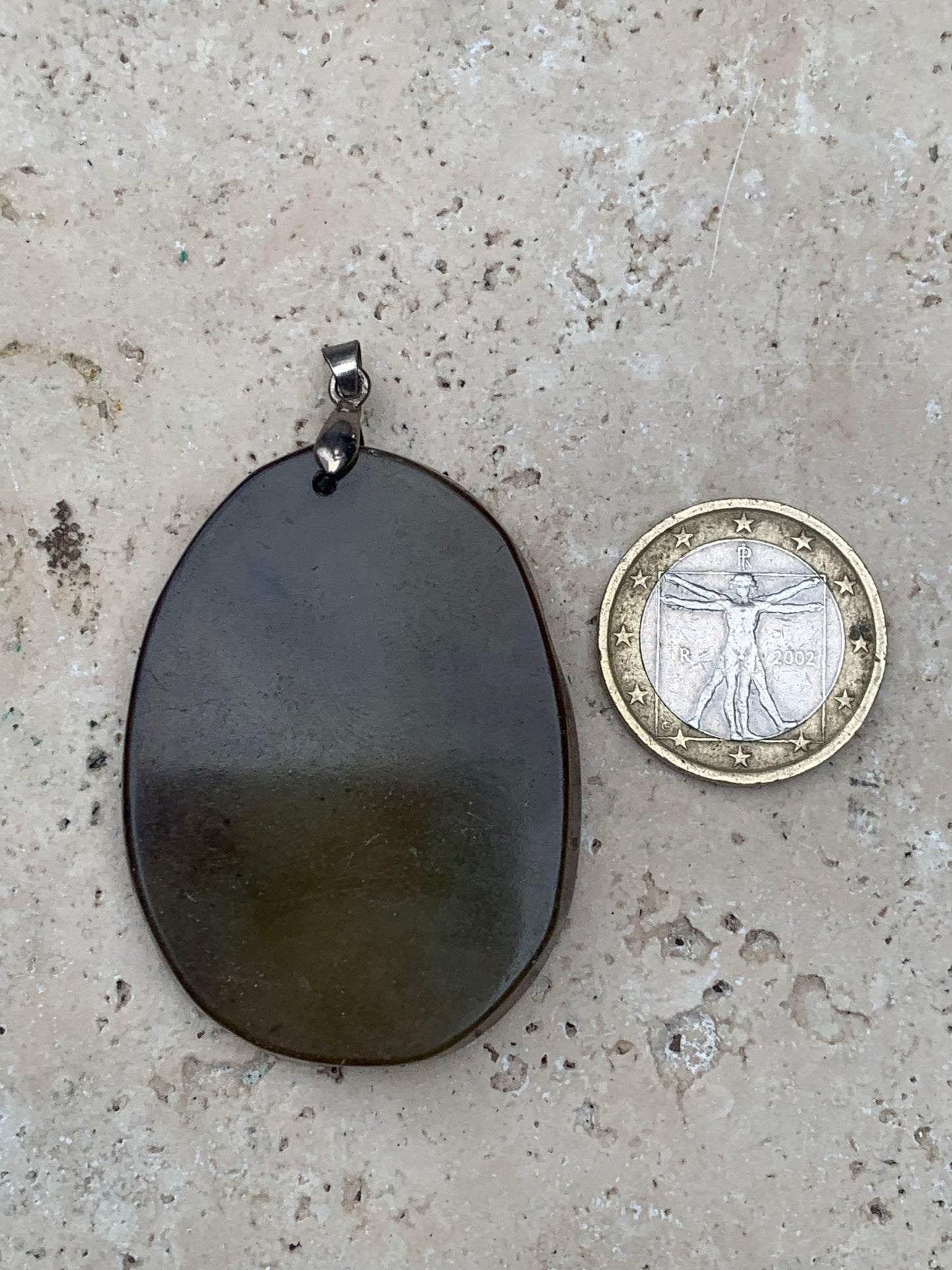 Nephrite jade, Chinese zodiac sign pendant of the Rabbit, 60 mm high x 37 wide x 9 thick. Sold with adjustable black cord.