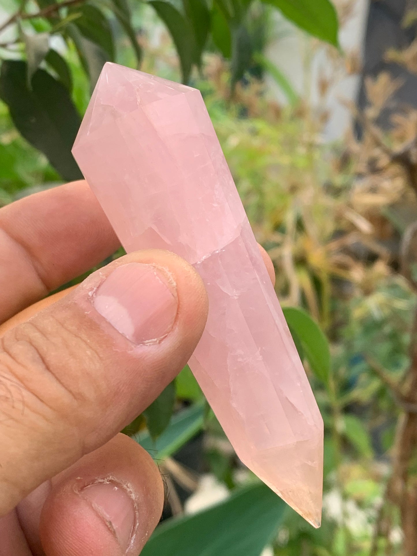 Cristal Vogel en quartz rose de 12 facettes ! Ø 92mm x 26 de diamètre, superbe pièce !