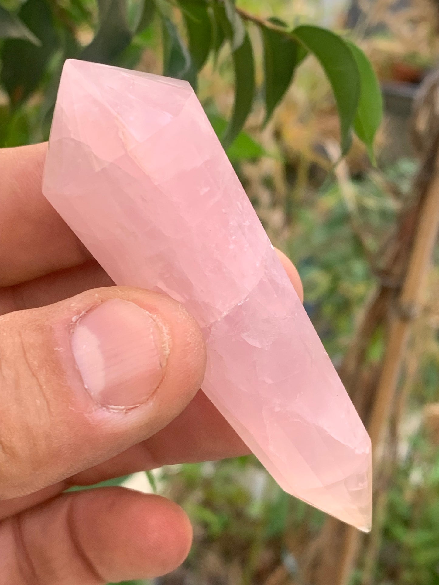 Cristal Vogel en quartz rose de 12 facettes ! Ø 92mm x 26 de diamètre, superbe pièce !