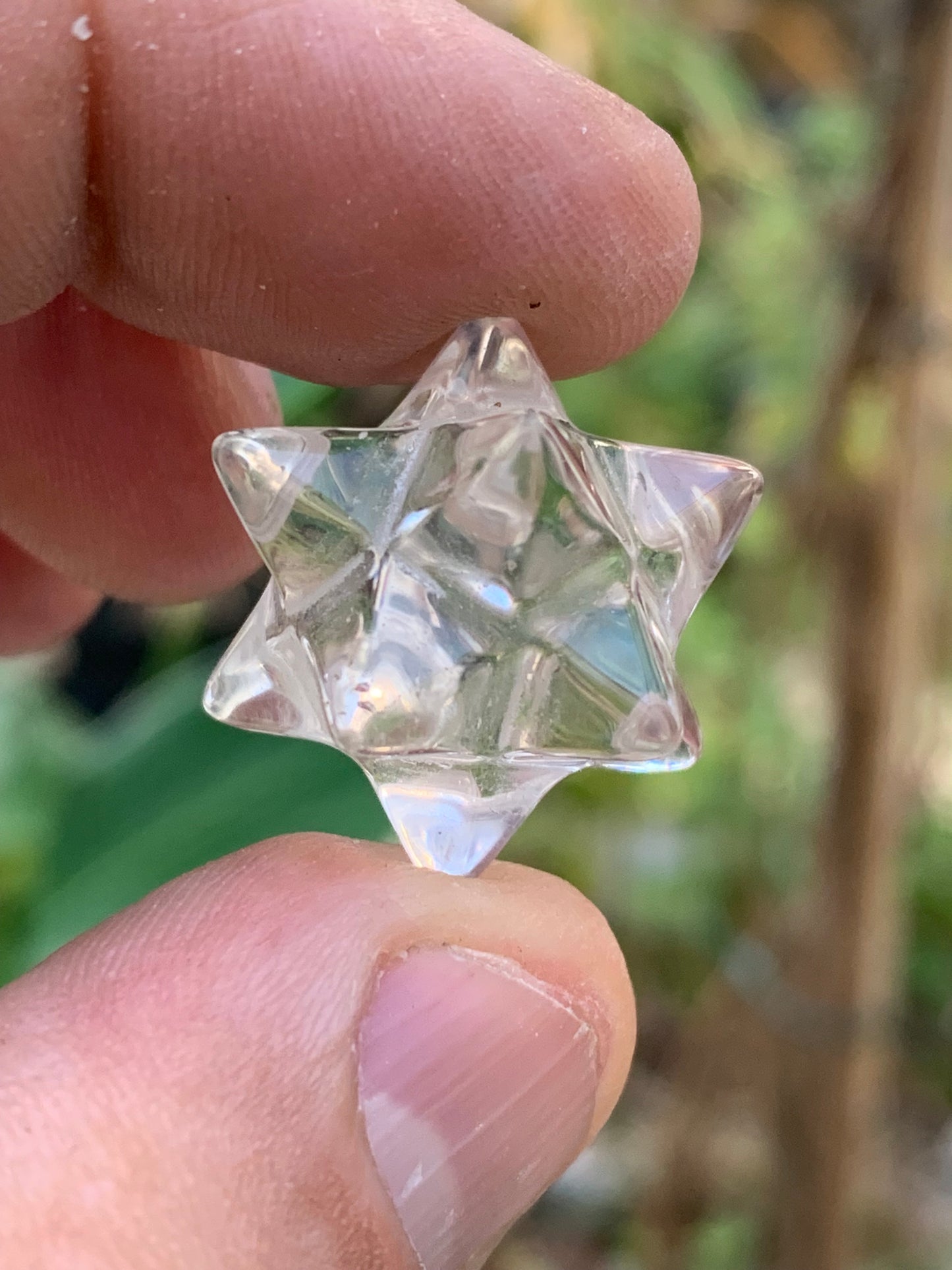 Étoile de Sirius (12 branches) en cristal de roche (quartz). Ø 25mm de diamètre - 8,10 grammes !