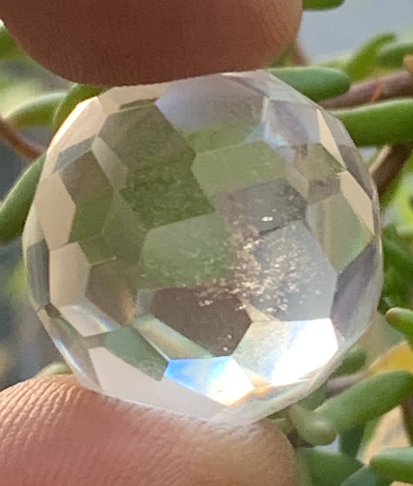 Cristal Vogel en cristal de roche de 48 facettes ! Ø 20 mm de diamètre !