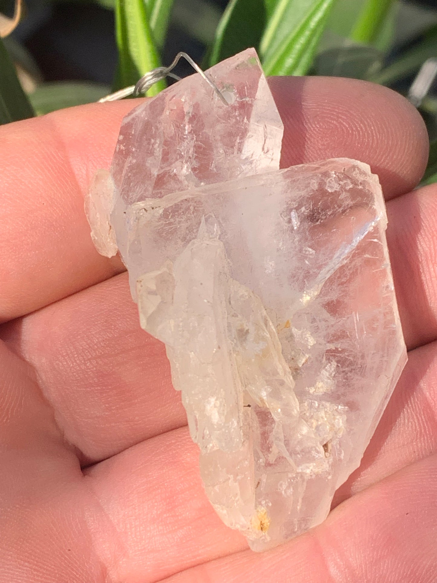 Rock crystal/quartz 'Faden', AA to AAA quality pendant, 58mm high x 35 wide x 25 thick. Sold with adjustable black cord! A crystal jewel, for those who love walking between light and mystery!