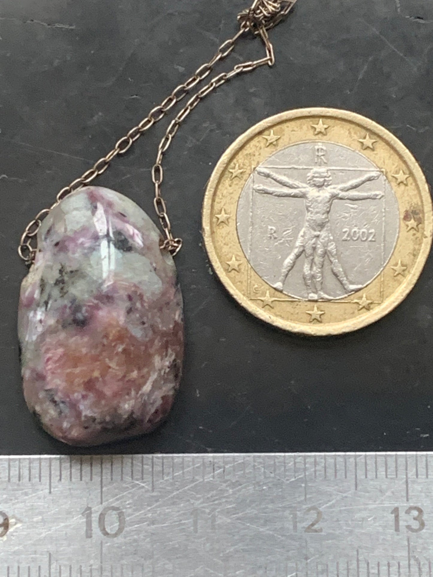 Charoite, 925 Silver pendant, 25mm high x 16mm wide x 10mm thick. Sold with an adjustable black cord!