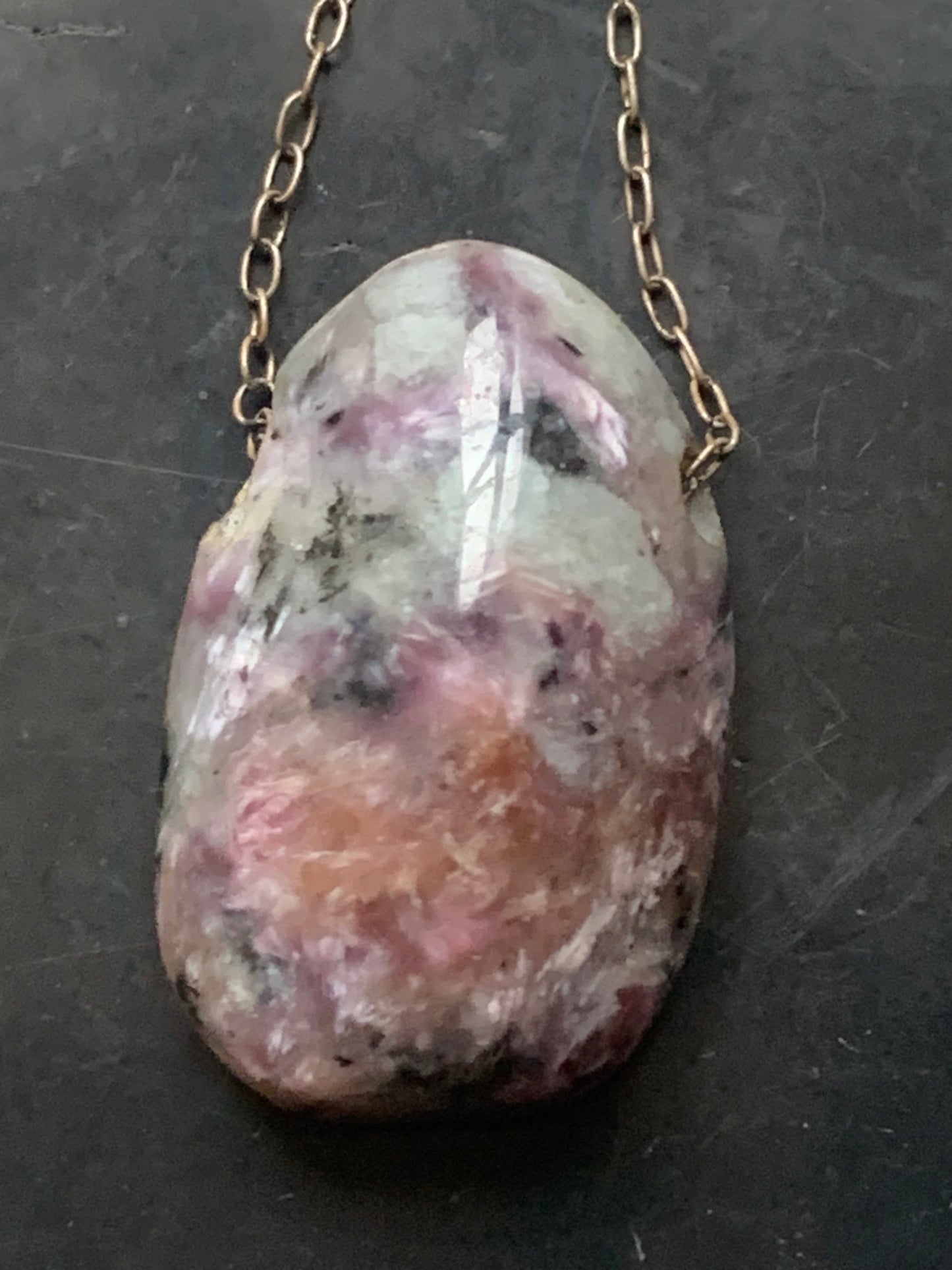 Charoite, 925 Silver pendant, 25mm high x 16mm wide x 10mm thick. Sold with an adjustable black cord!