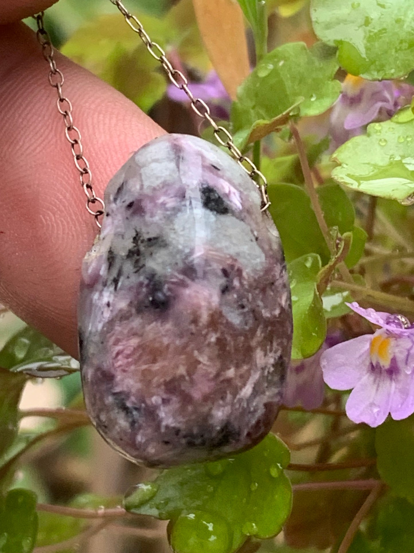 Charoite, 925 Silver pendant, 25mm high x 16mm wide x 10mm thick. Sold with an adjustable black cord!